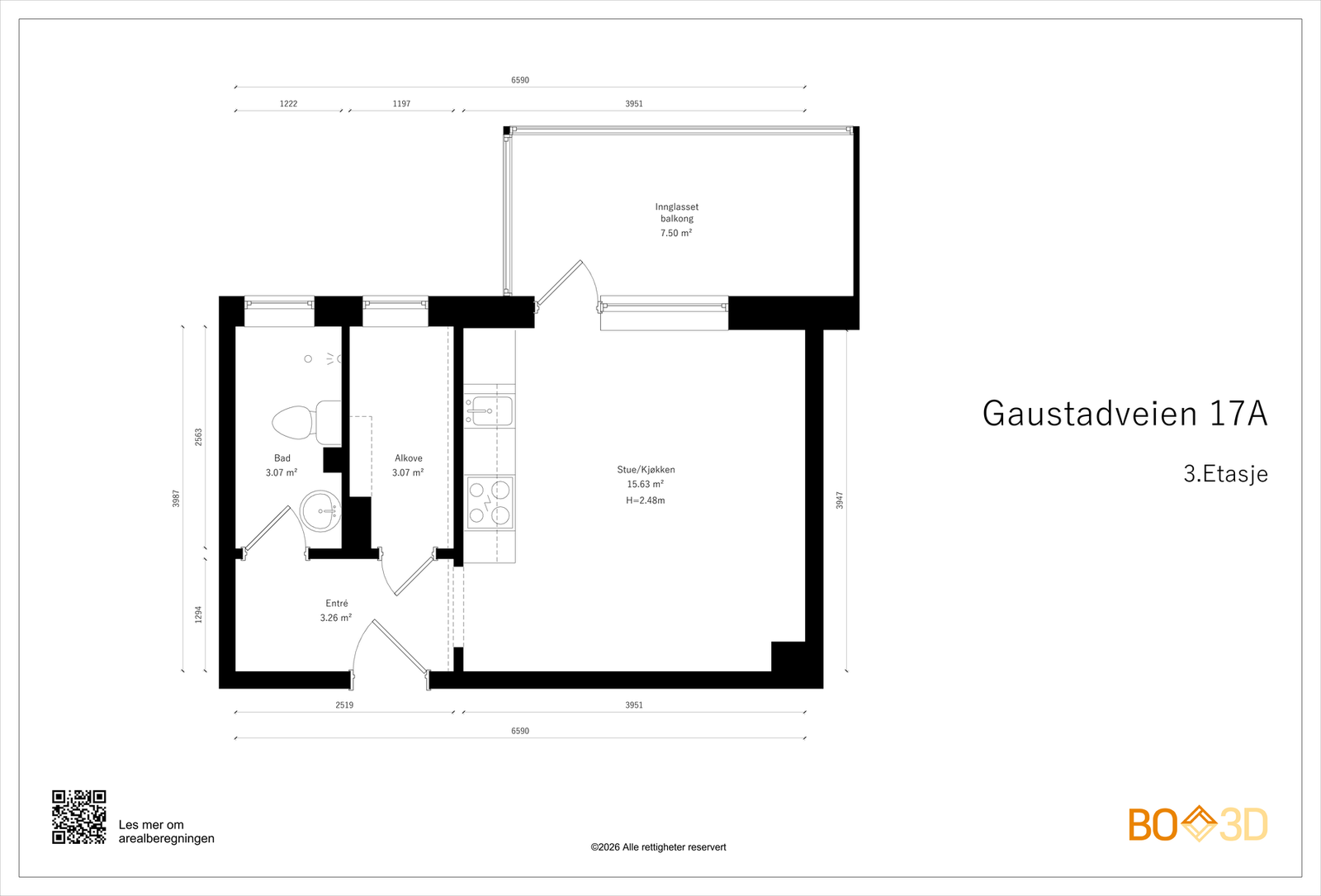 Plantegning Gaustadveien 17A. Galleribilde