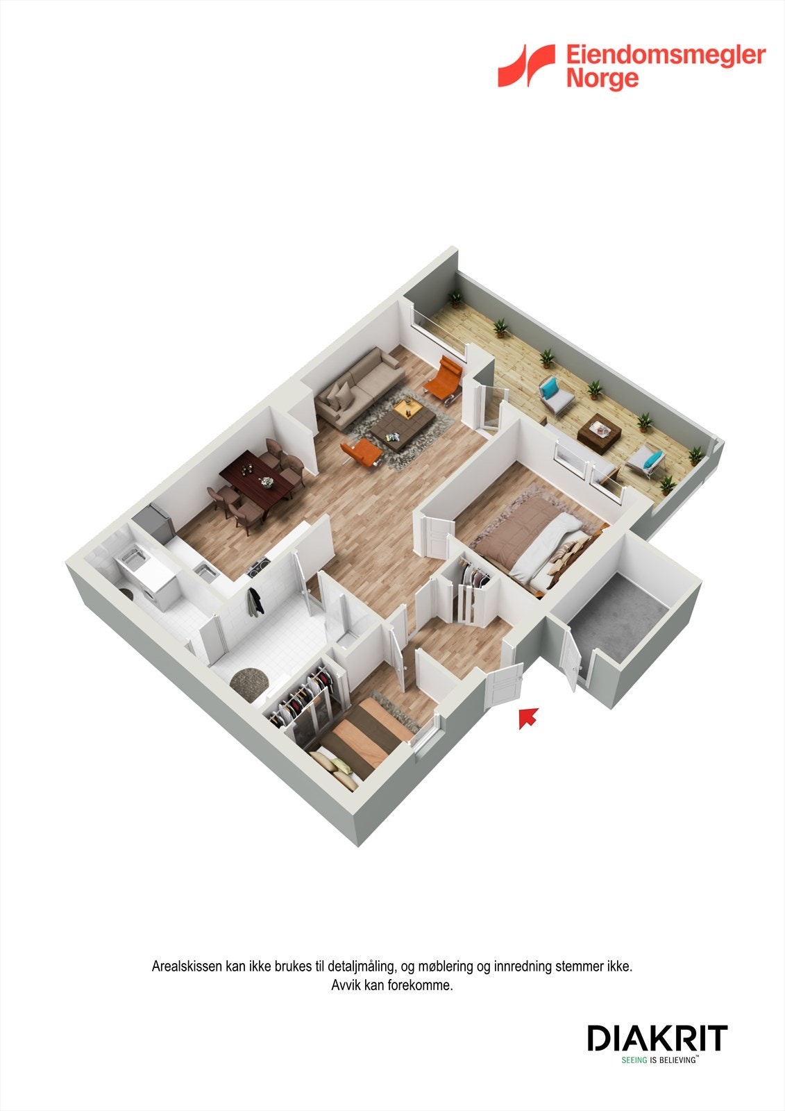 3D - Plantegning Galleribilde
