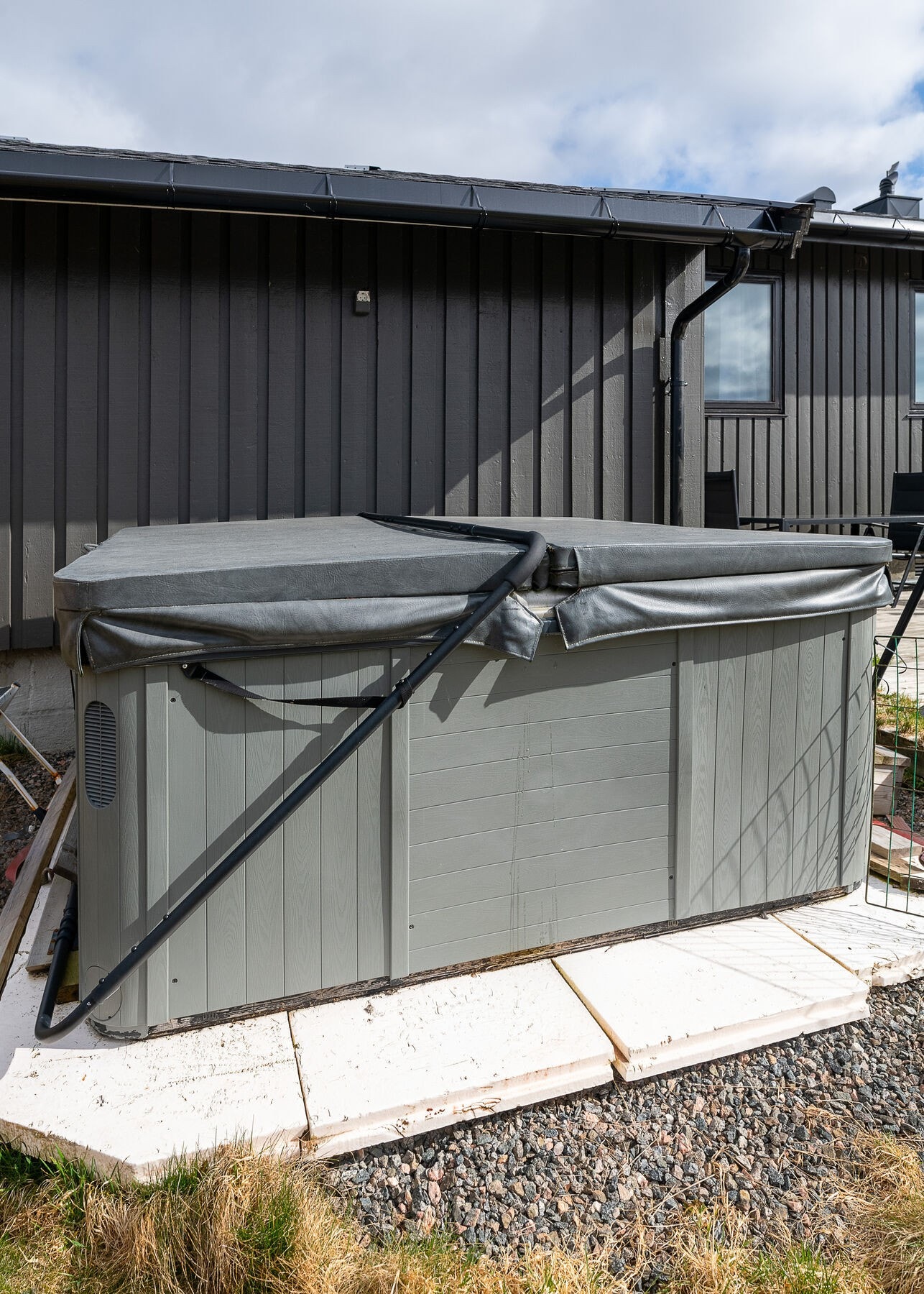 Uteområdet er tilrettelagt for boblebad. Galleribilde