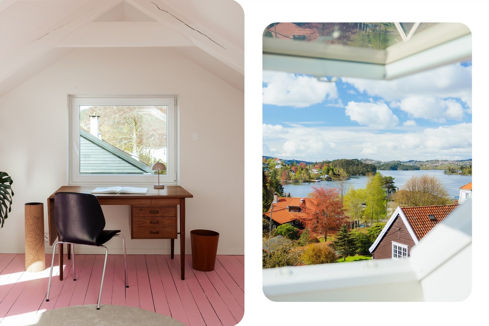 Fra loftsvinduene er det utsikt over nærområdet og Nordåsvannet. Galleribilde
