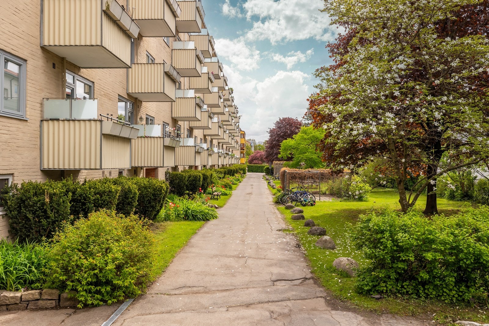 Velholdt og frodig bakgård med parkmessig opparbeidelse Galleribilde