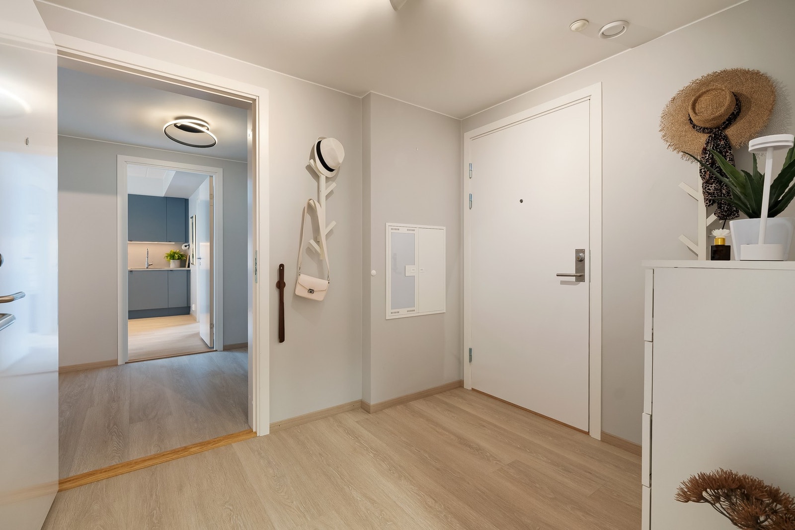 I entreen i hoveddelen er det plass til kommode, speil og oppheng av yttertøy. Galleribilde
