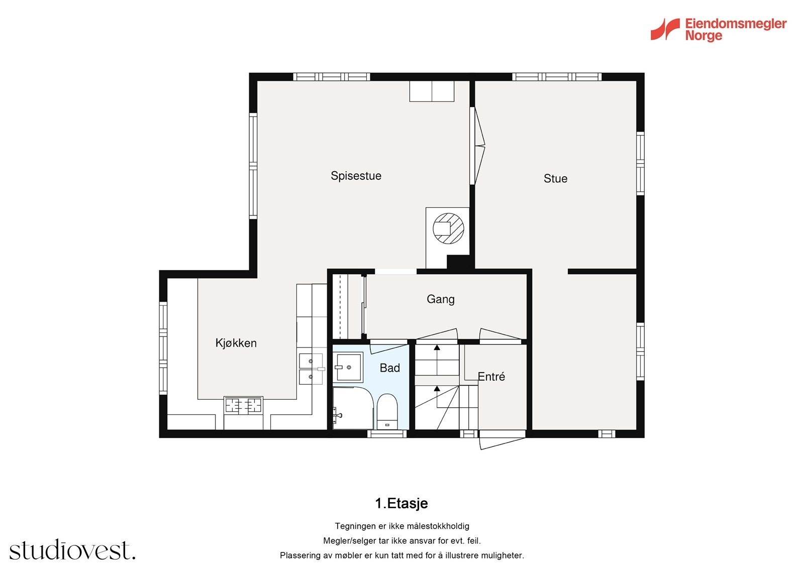 Planskisse 1. etasje. Galleribilde