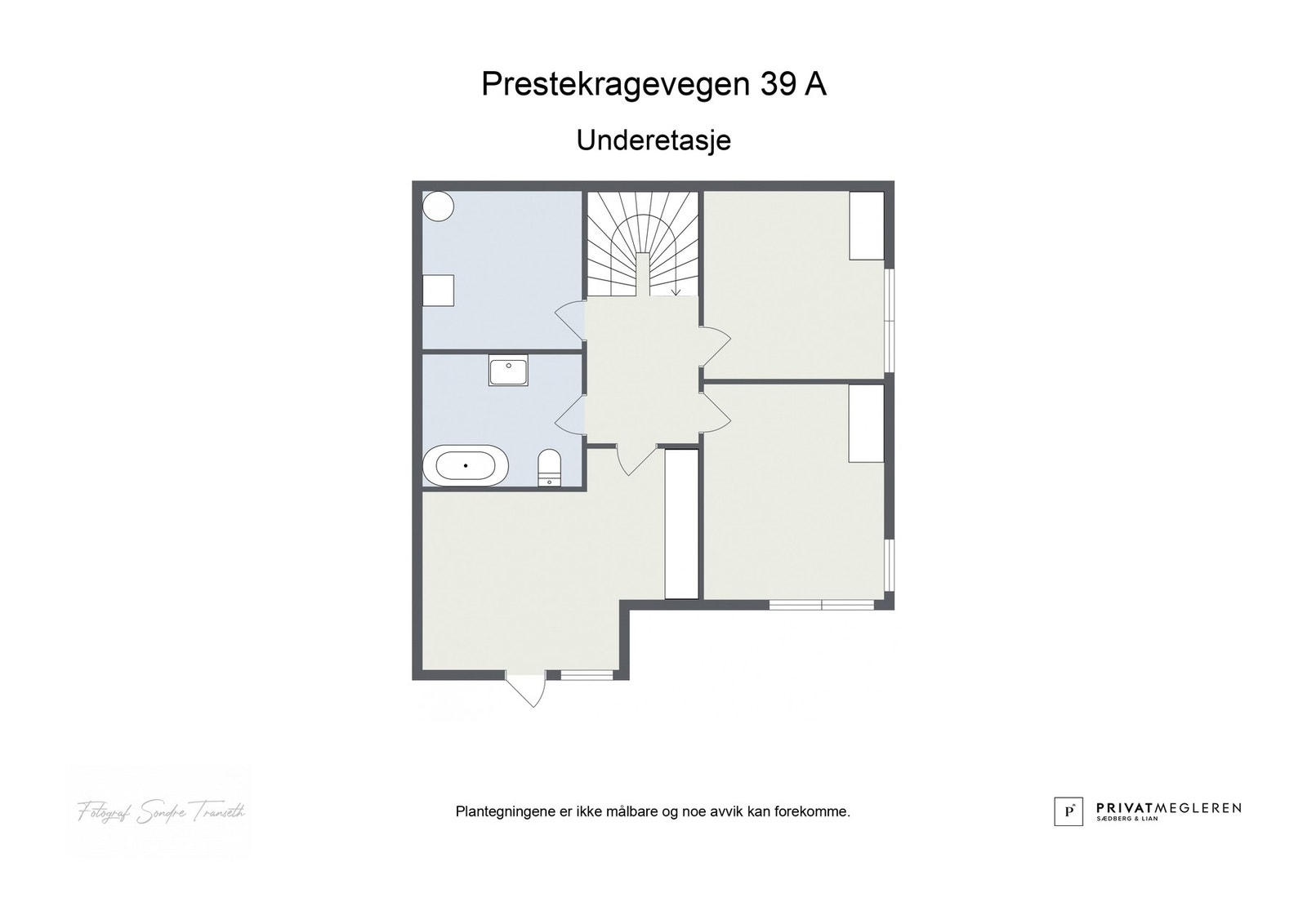 Plantegning underetasje - ikke målsatt, kun en illustrasjon. Galleribilde
