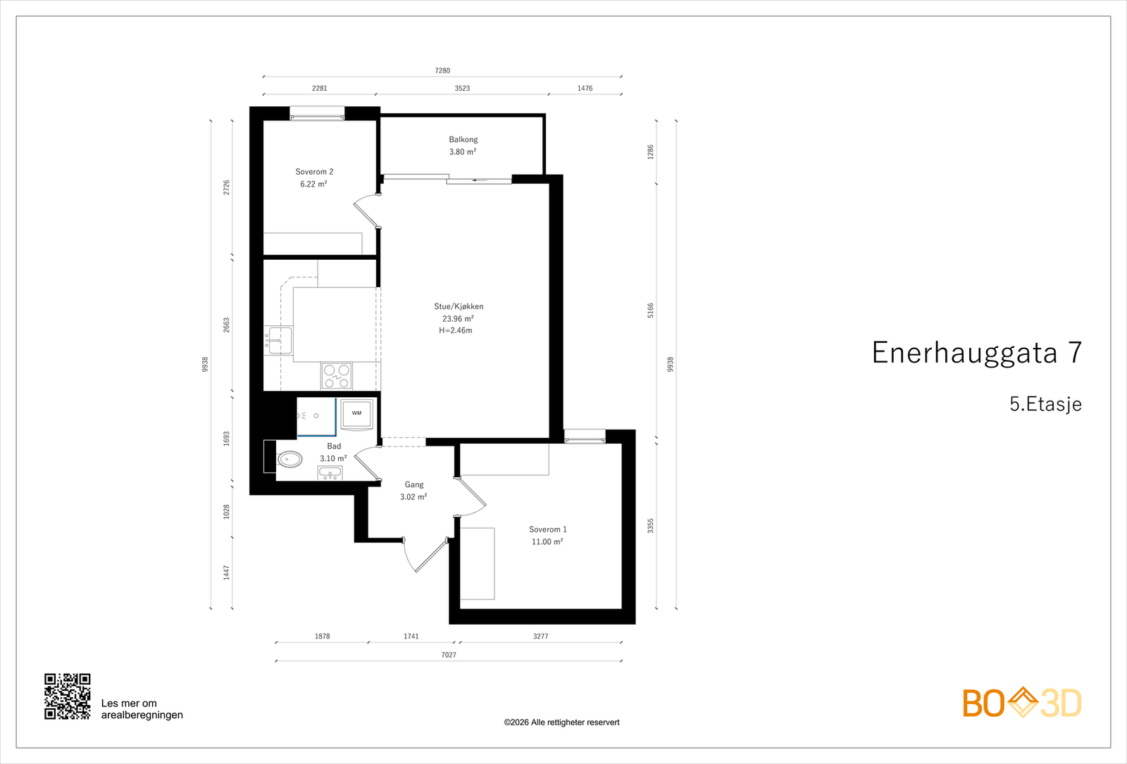 Plantegning Enerhauggata 7. Galleribilde