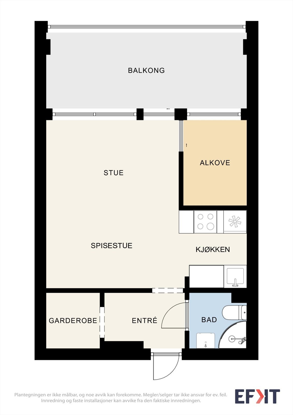 Leilighetens planløsning. Galleribilde