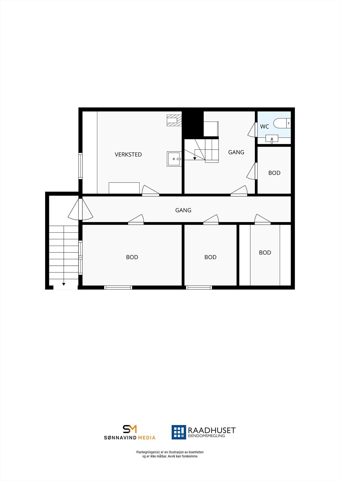 2D Plantegning | Underetasje Galleribilde