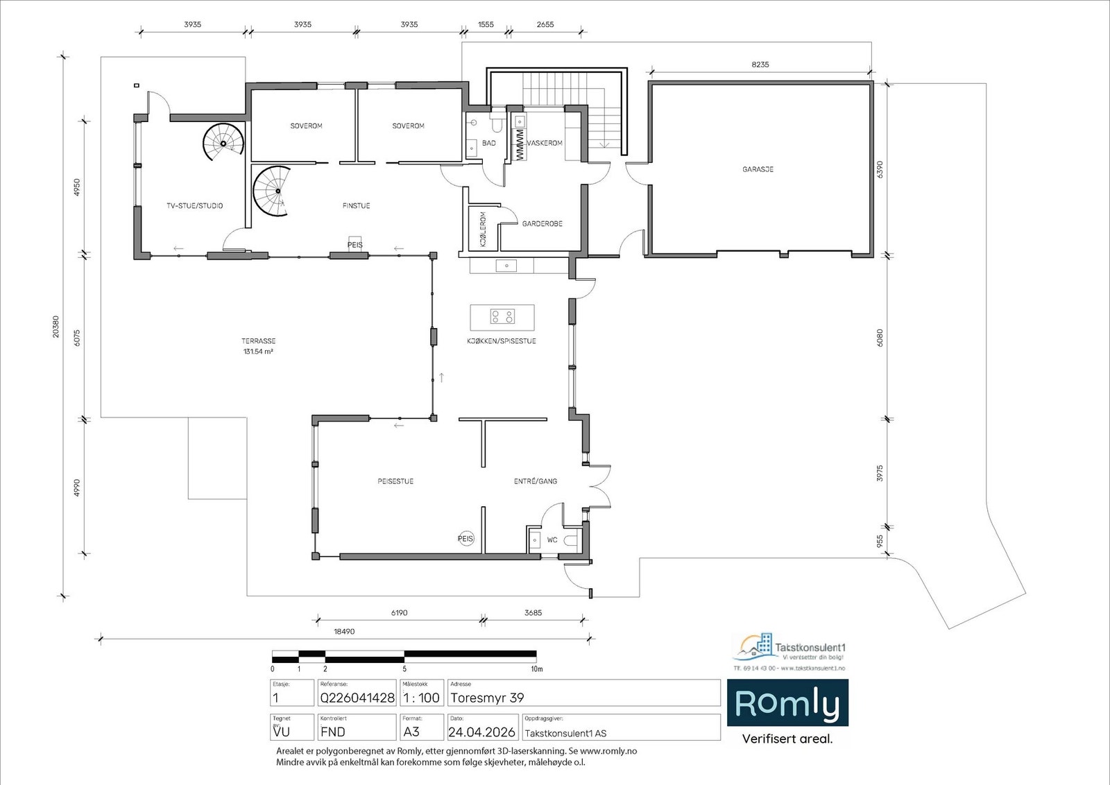 Plantegning 1. etg. Galleribilde