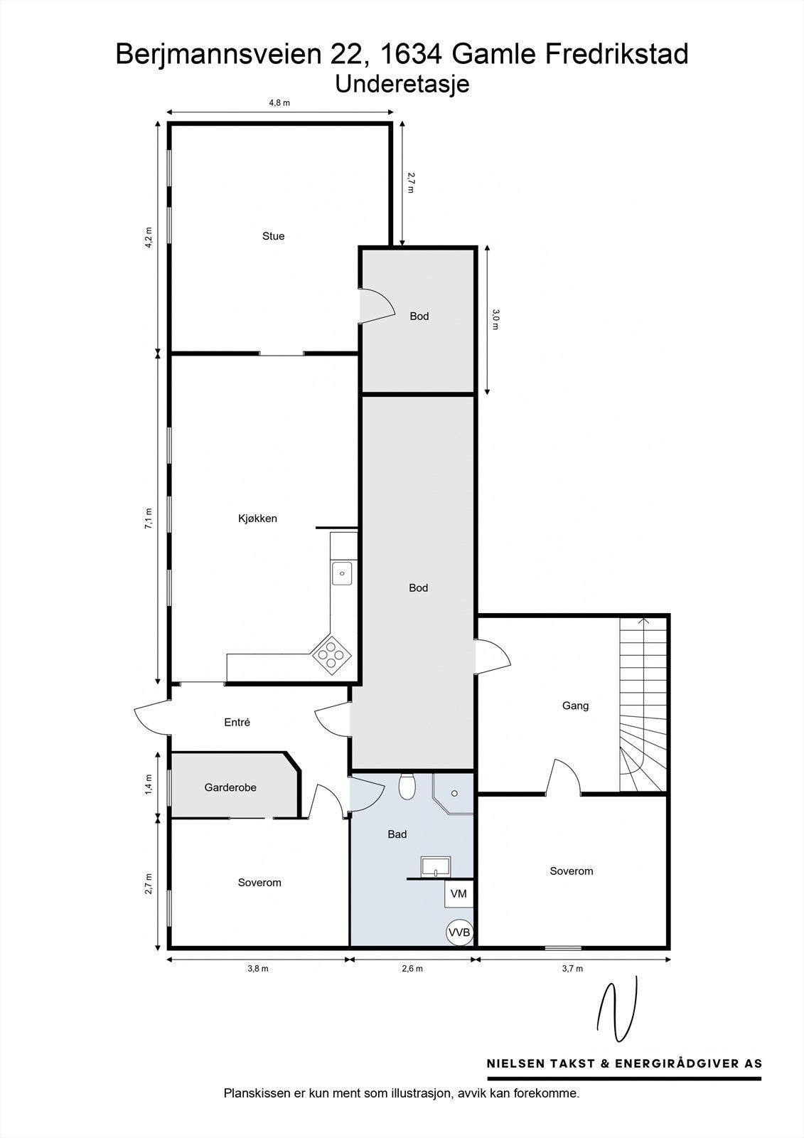 Plantegning underetasje. Galleribilde