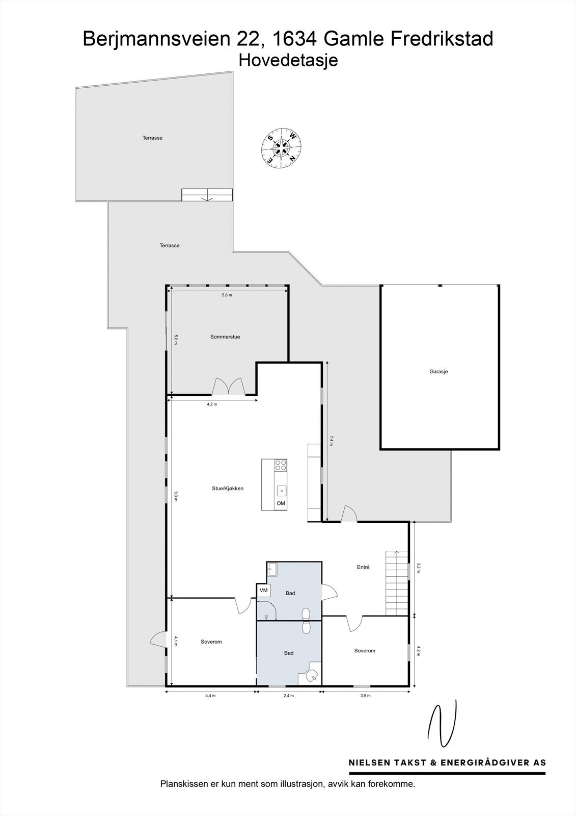 Plantegning hovedetasje. Galleribilde