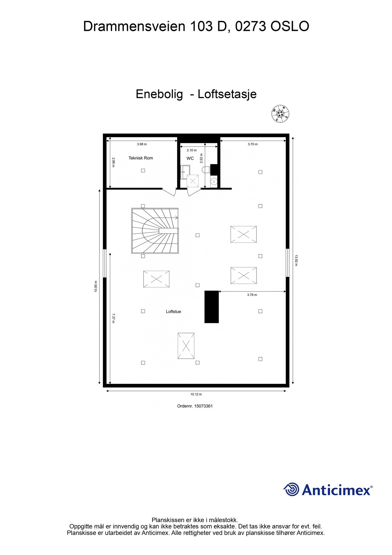 Plantegning loftetasje. Galleribilde