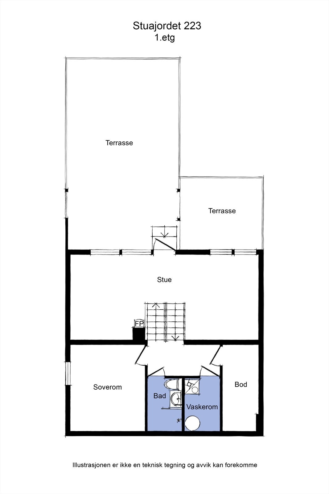 Planløsning 1. etg Galleribilde