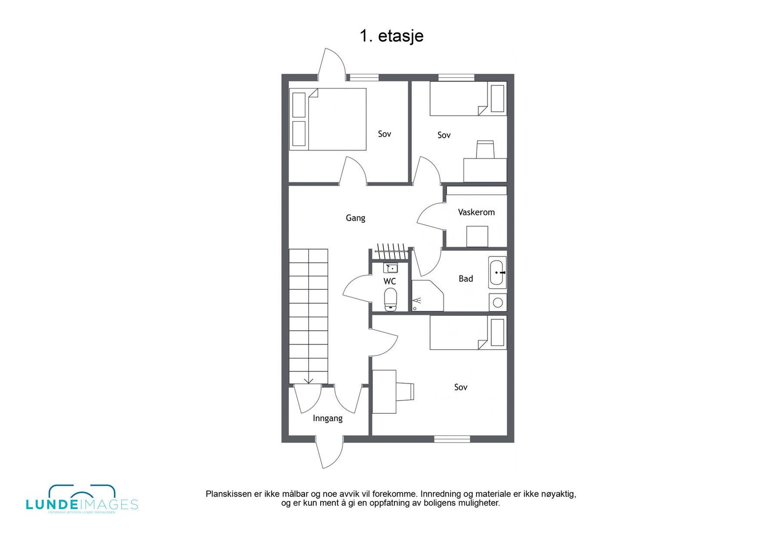 Planskisse 1. etasje - ikke målbar Galleribilde