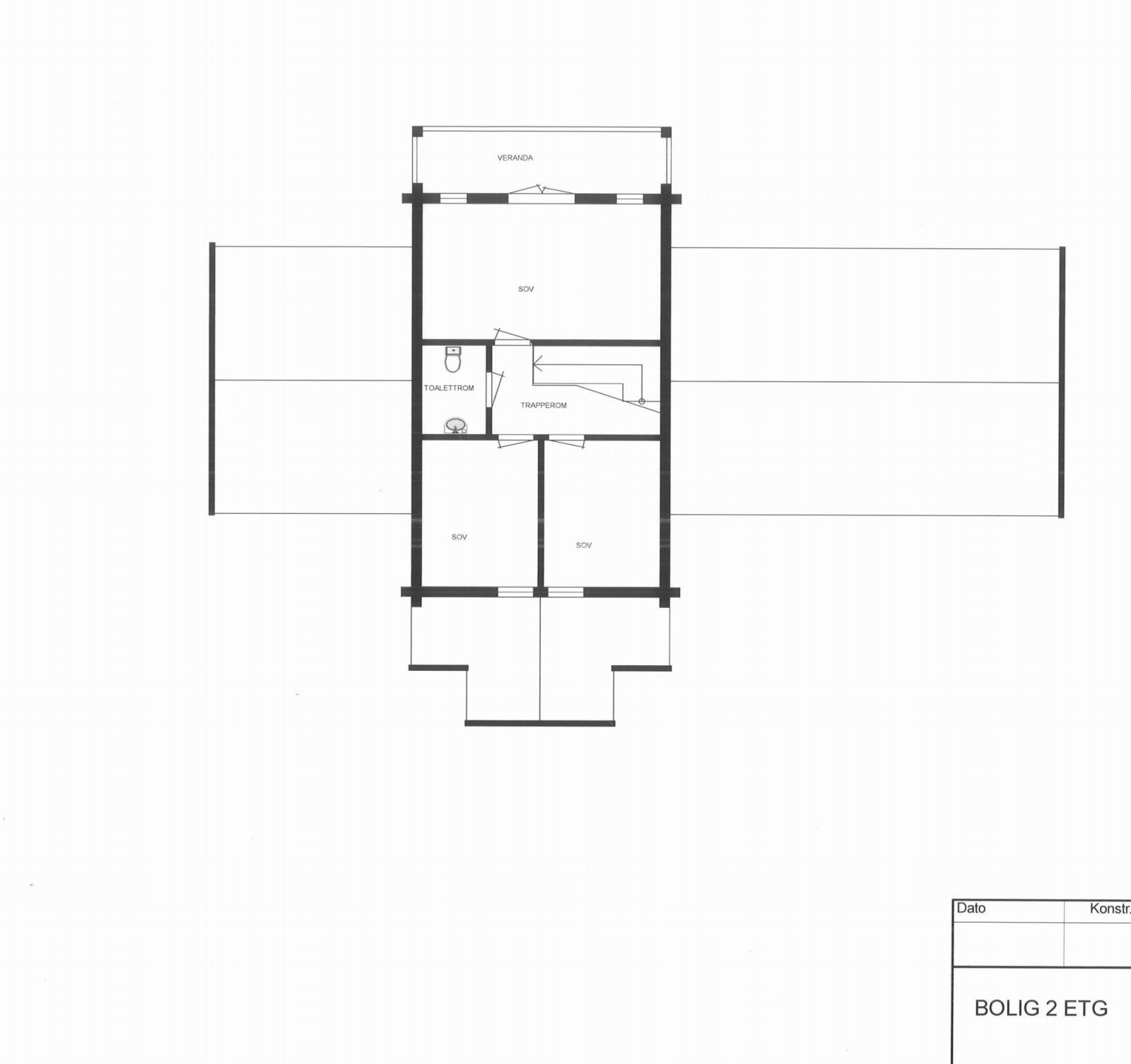 Plantegning 2. etg hovedhuset Galleribilde