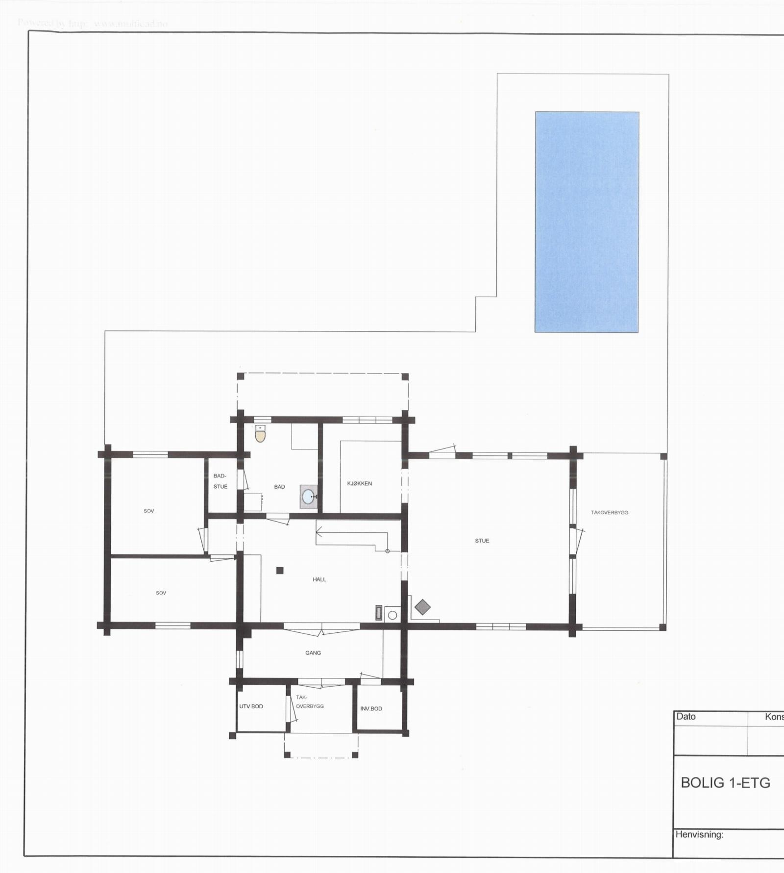 Plantegning 1. etg hovedhuset Galleribilde