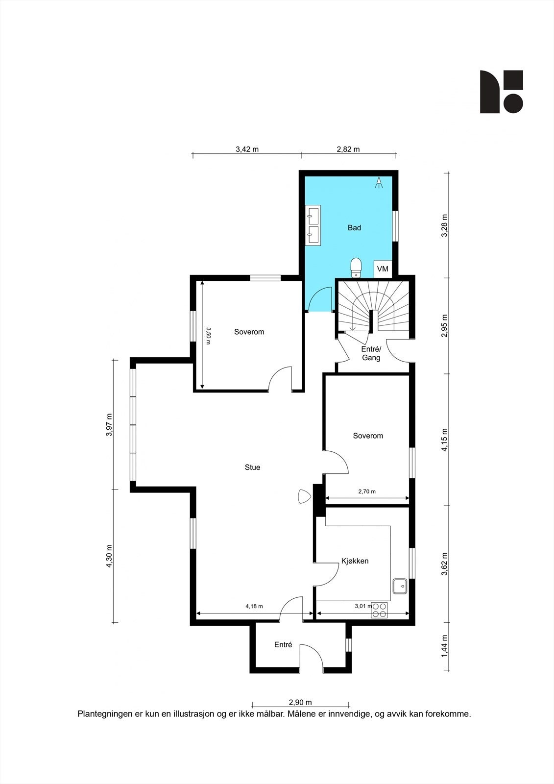 Plantegning 1.etg. Galleribilde