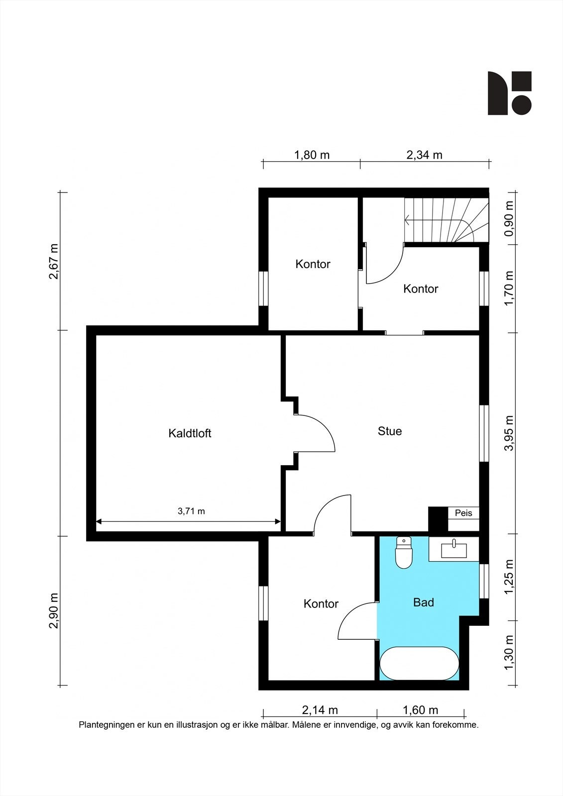 Plantegning loft. Galleribilde