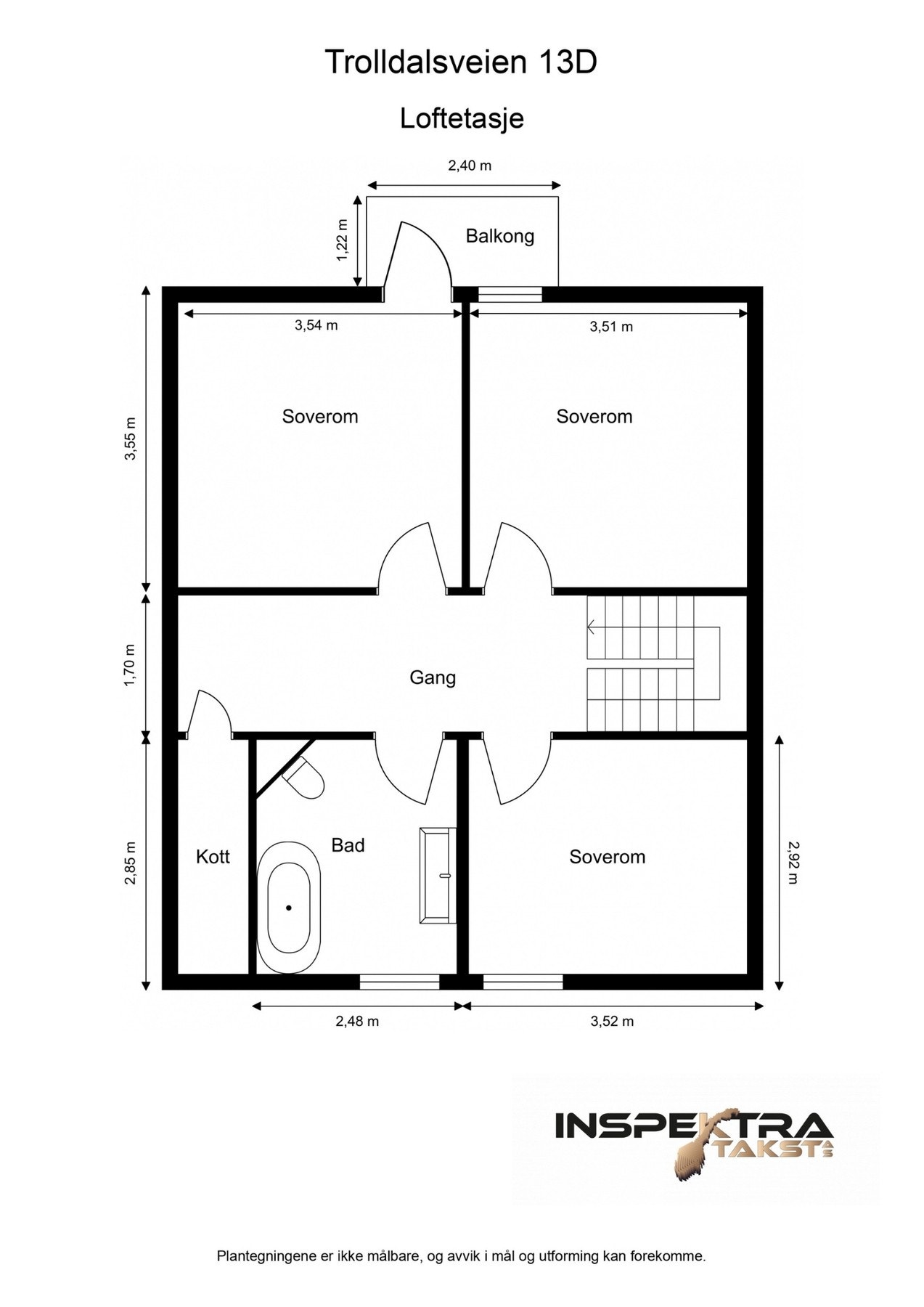 Boligens plantegning loftsetasjen. Galleribilde