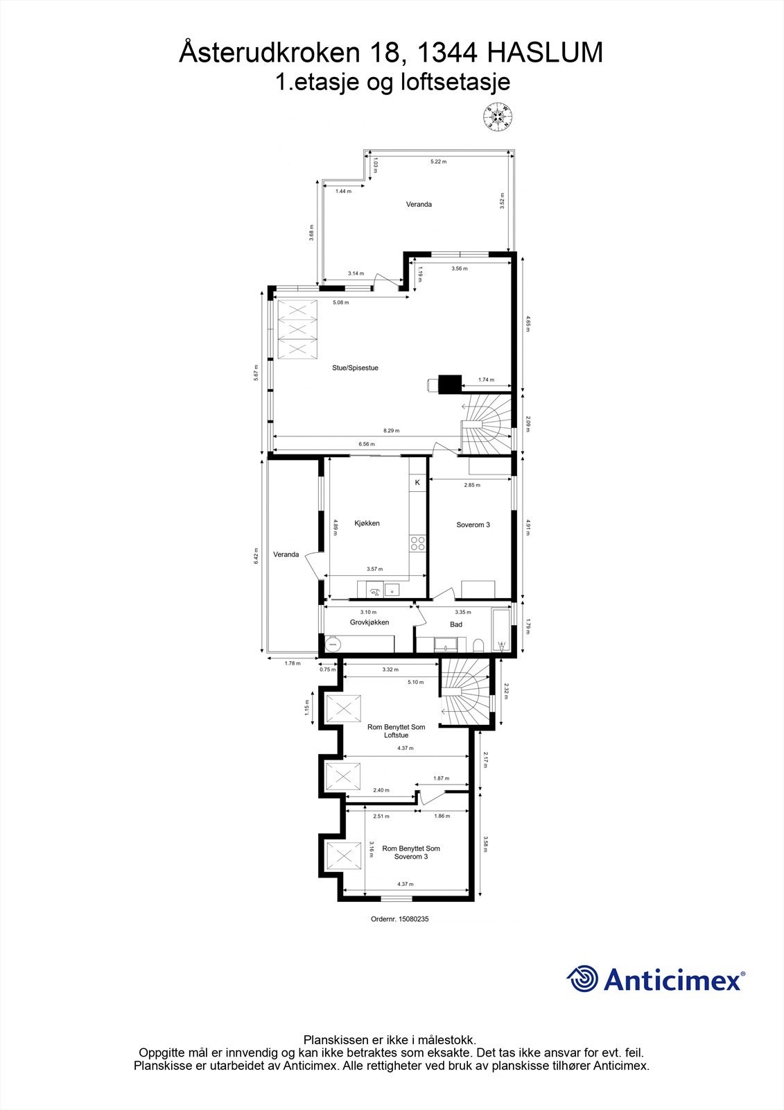 Plantegning 1. etasje Galleribilde