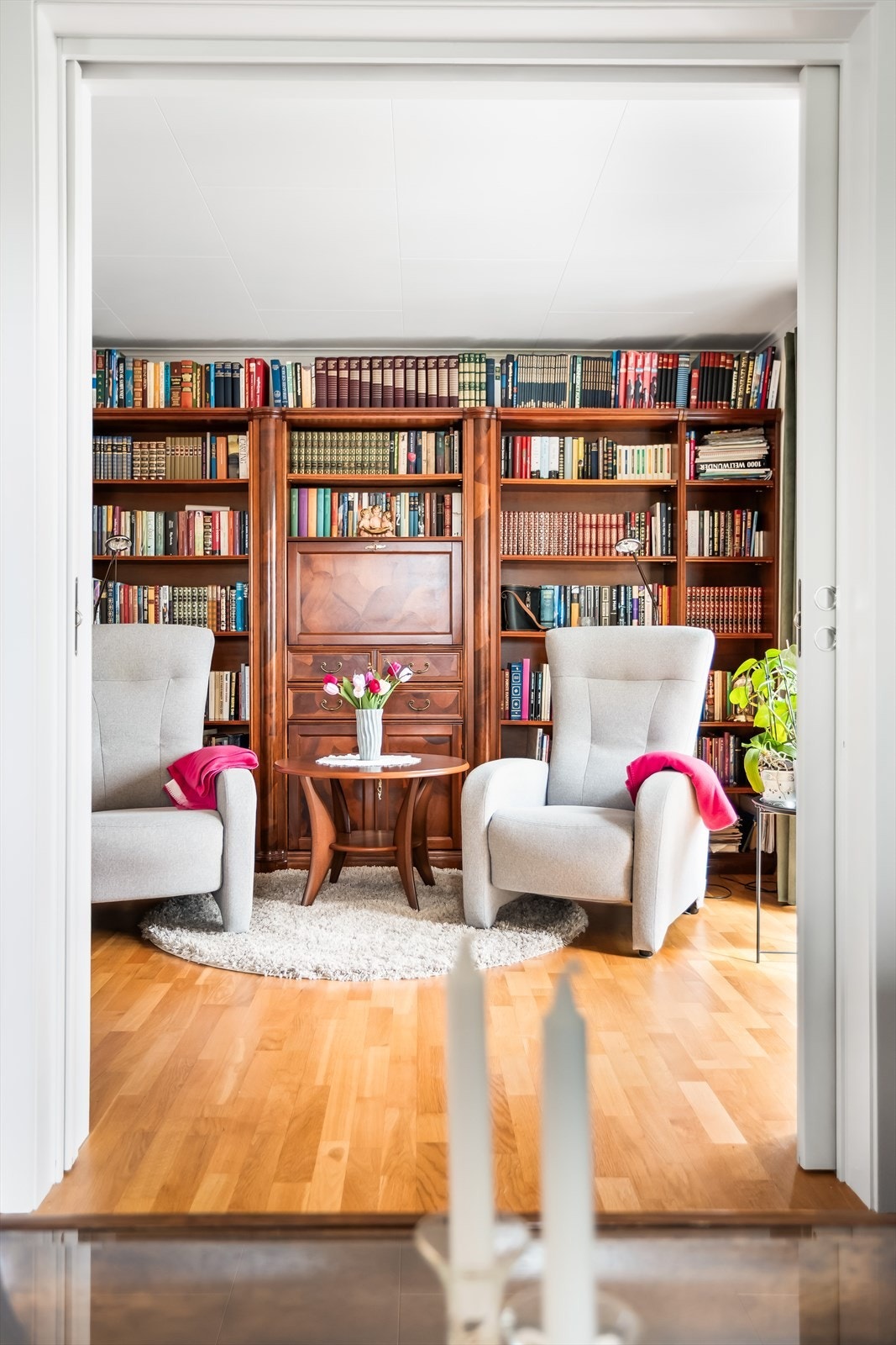 TV-stuen kan enkelt innredes som bibliotek eller kontor etter behov. Galleribilde