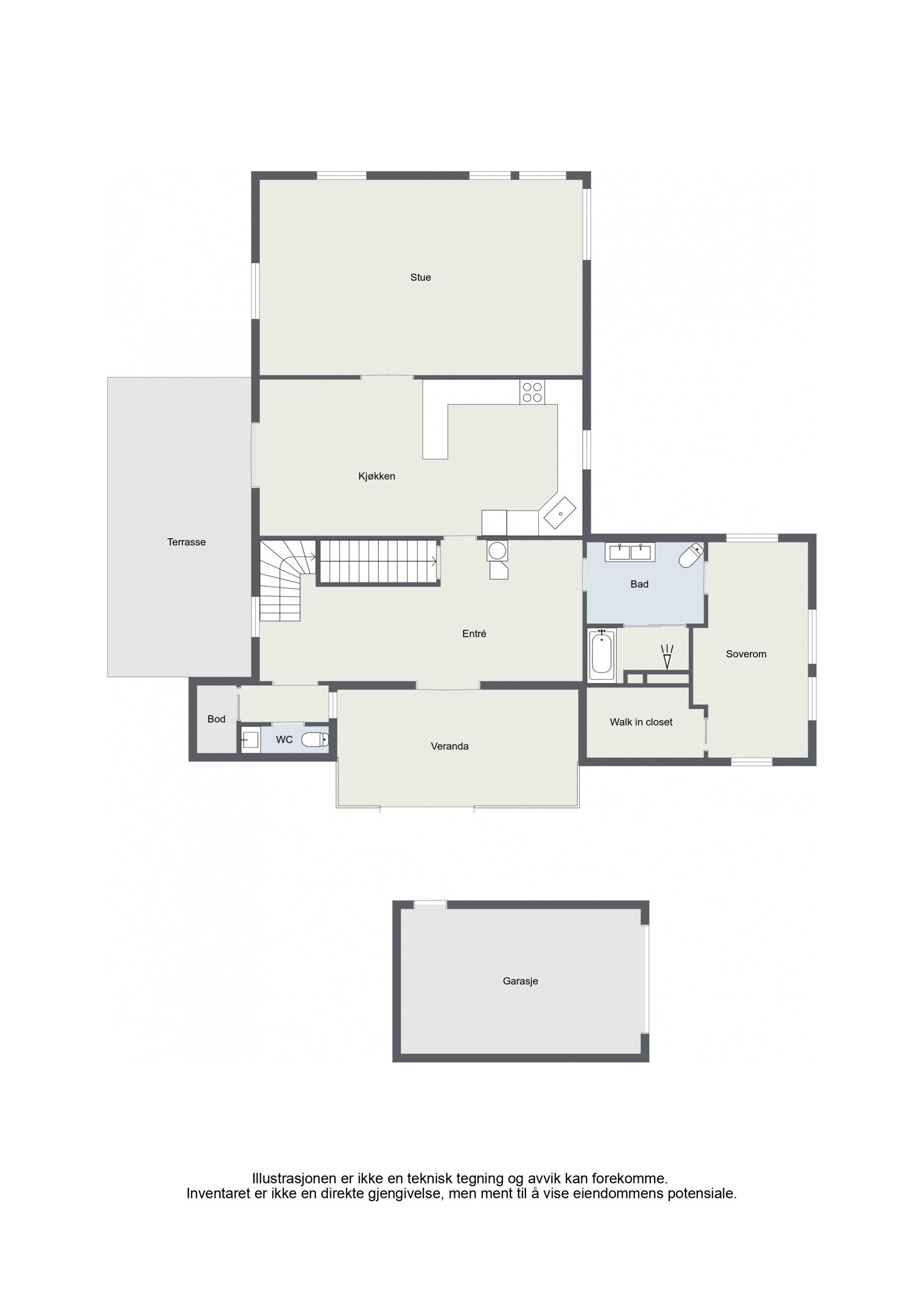 Plantegning 1. etg. Galleribilde