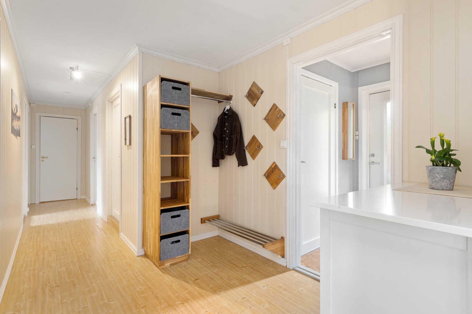 Romslig gang med plass til oppbevaring. Galleribilde