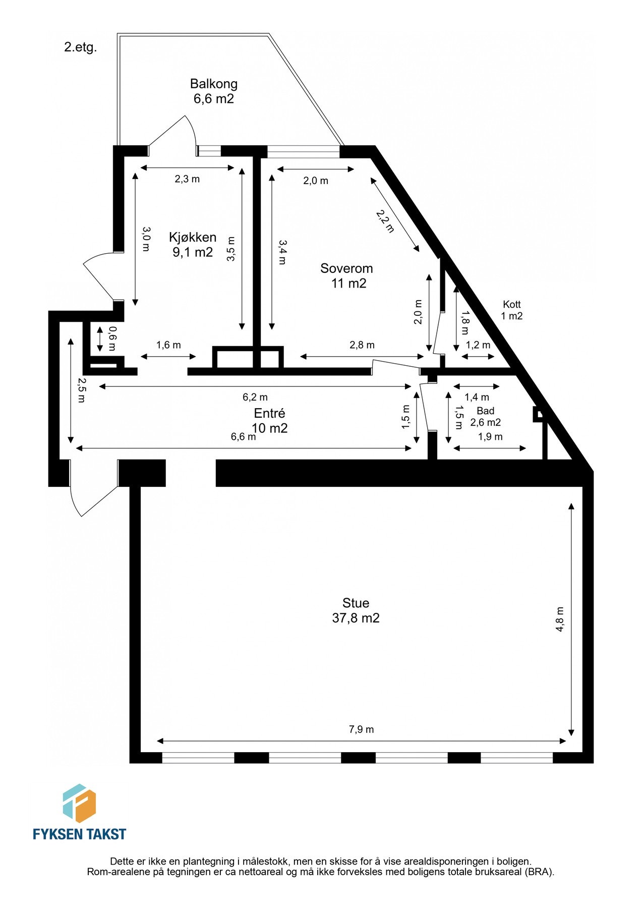 Målsatt planskisse. Galleribilde