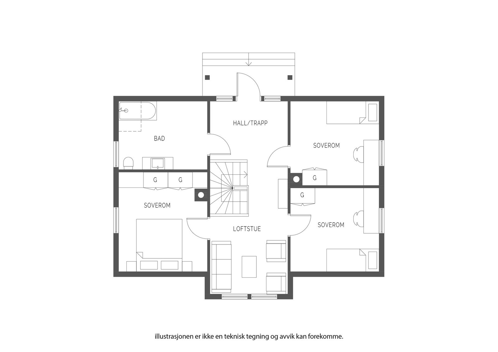 Plantegning 2.etg Galleribilde
