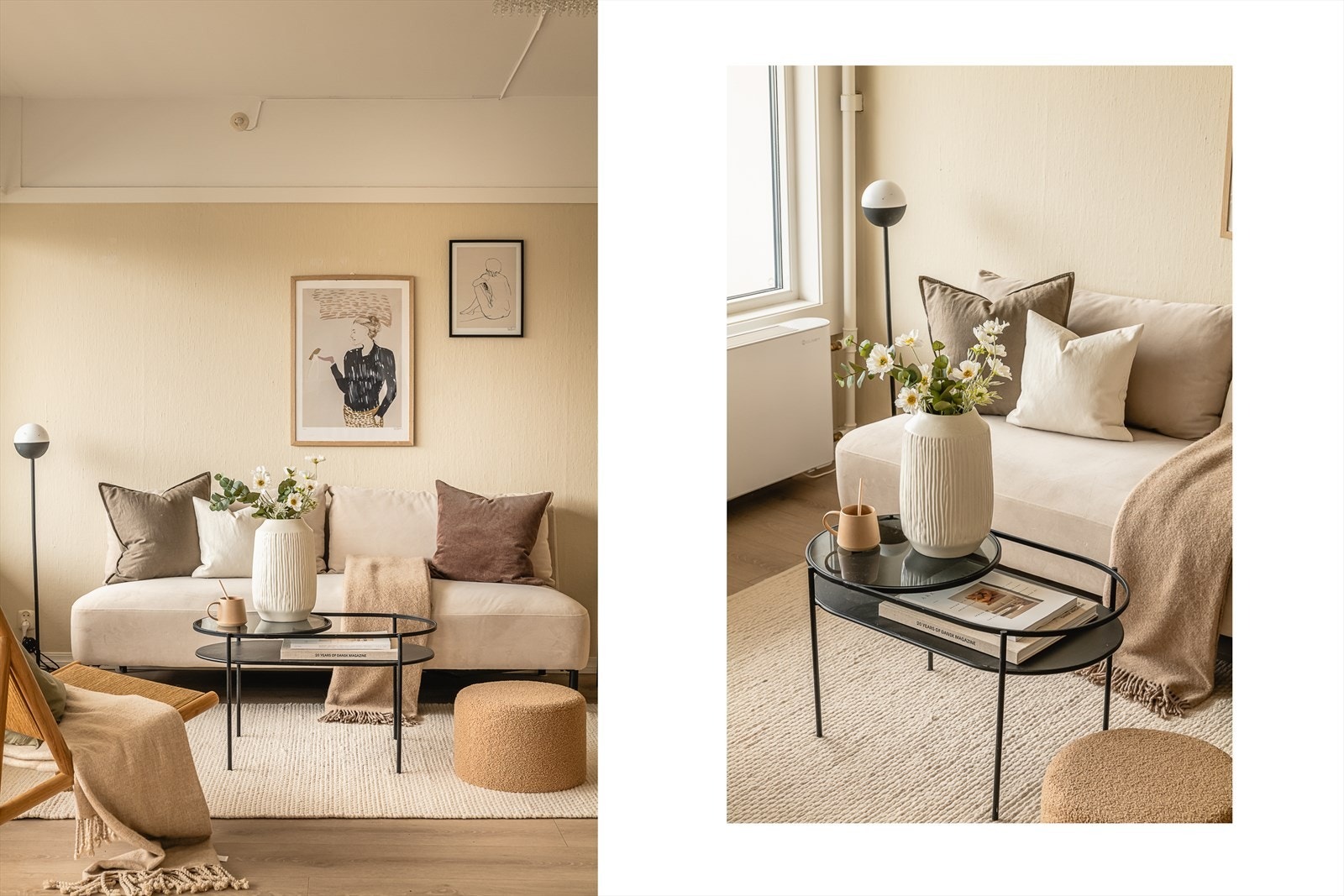 Enstavs, slitesterk og moderne laminat på gulv og lysmalte veggflater. Galleribilde