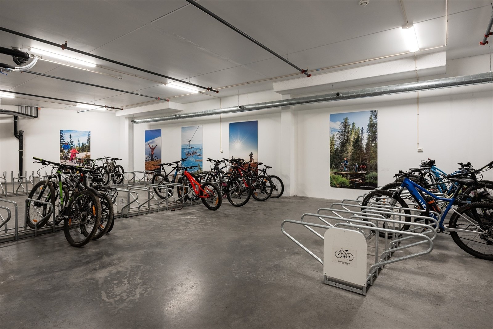 Sameiet har felles sykkelrom med sykkelvask og verksted for enkel klargjøring til neste tur. Galleribilde