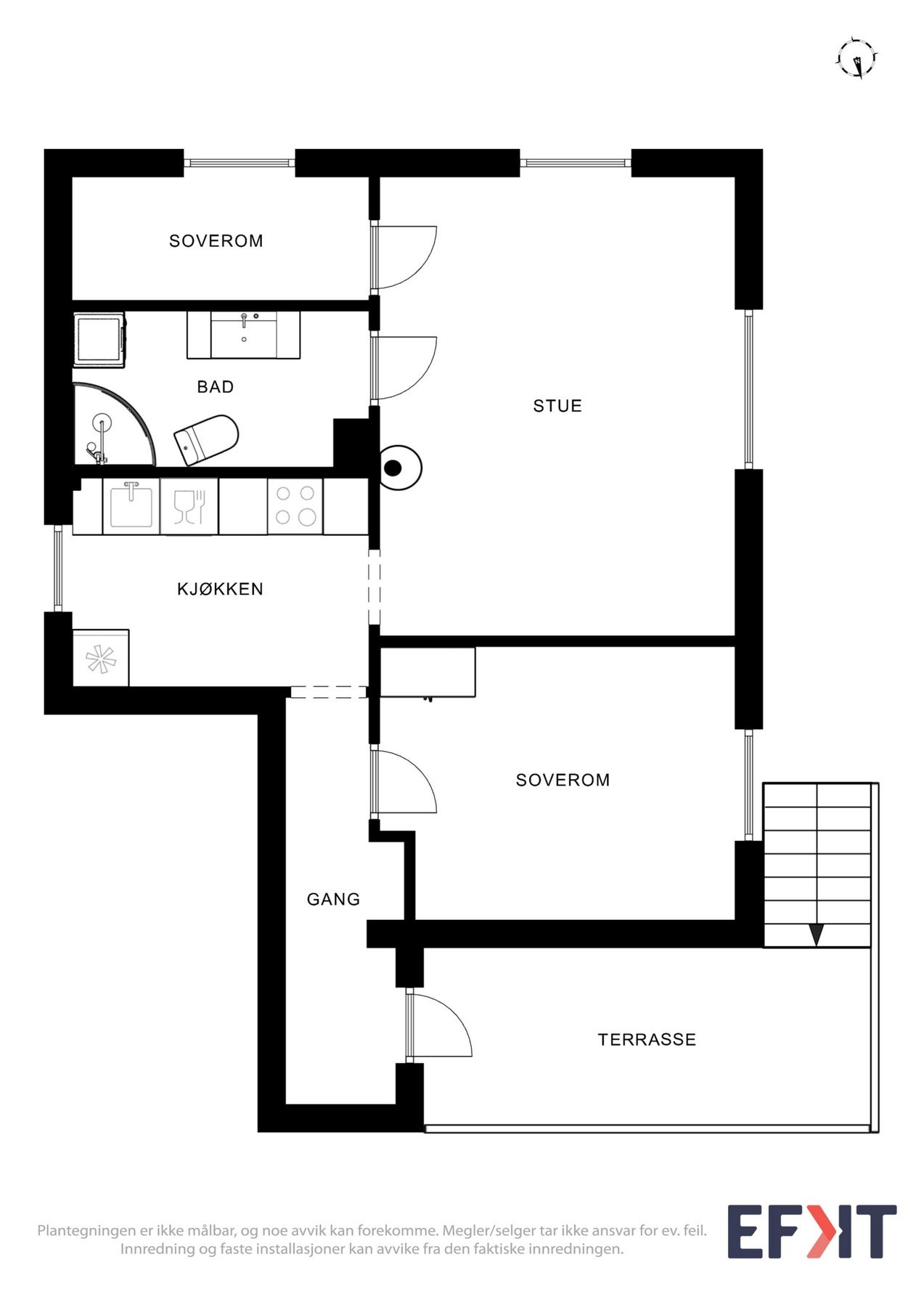 Plantegning - 1. etasje (ekstra boenhet 1). Galleribilde
