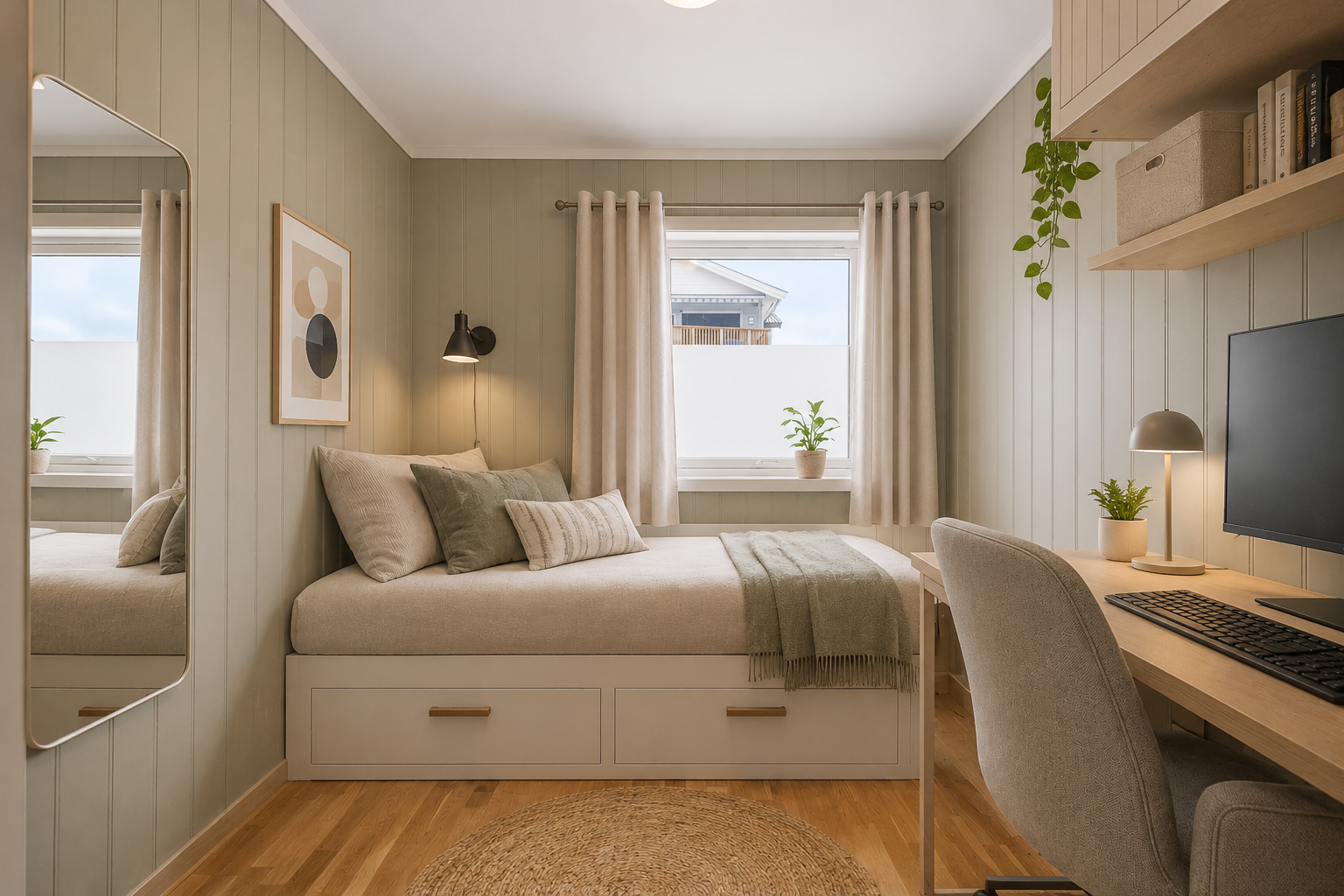Soverom nr 2 har plass til frittstående garderobeskap - soverom som passer perfekt for barn eller gjesterom. Galleribilde