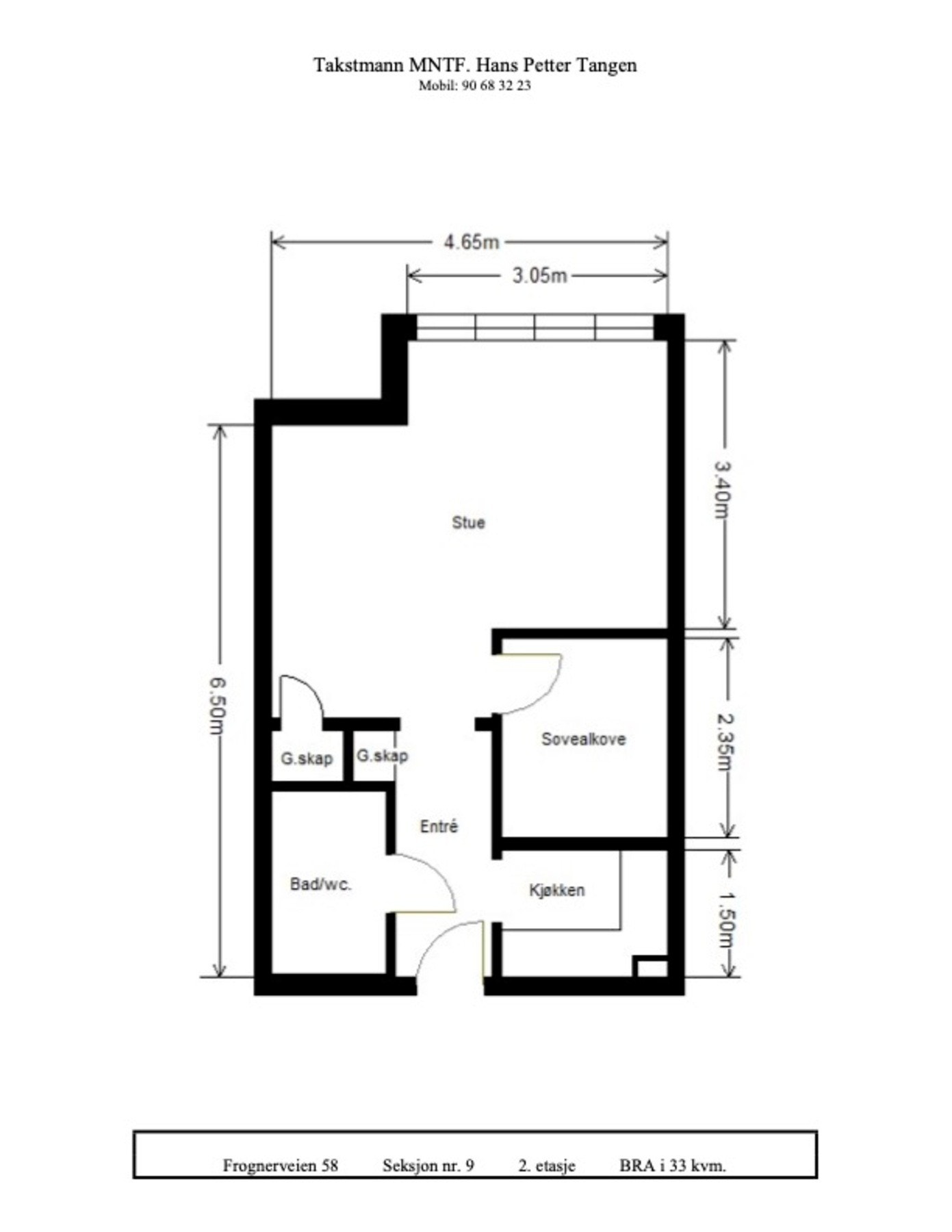 Frognerveien 58 - Plantegning Galleribilde