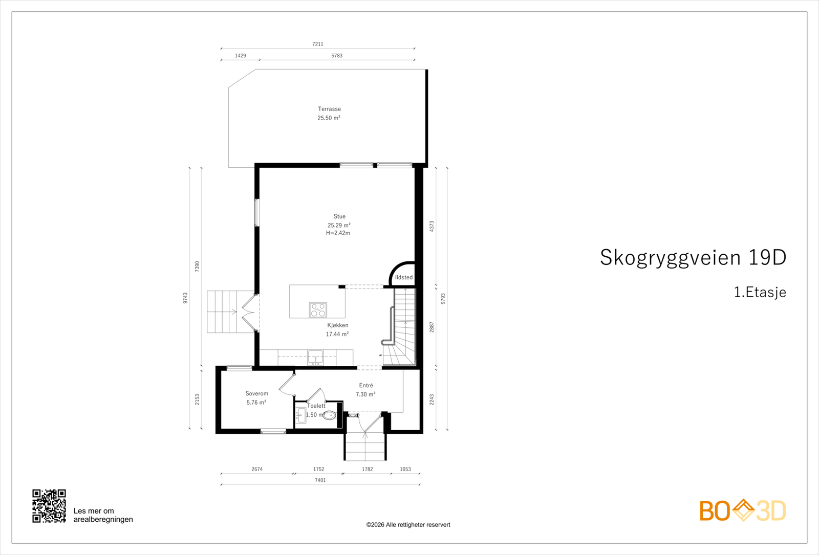 Plantegning 1. etasje Galleribilde