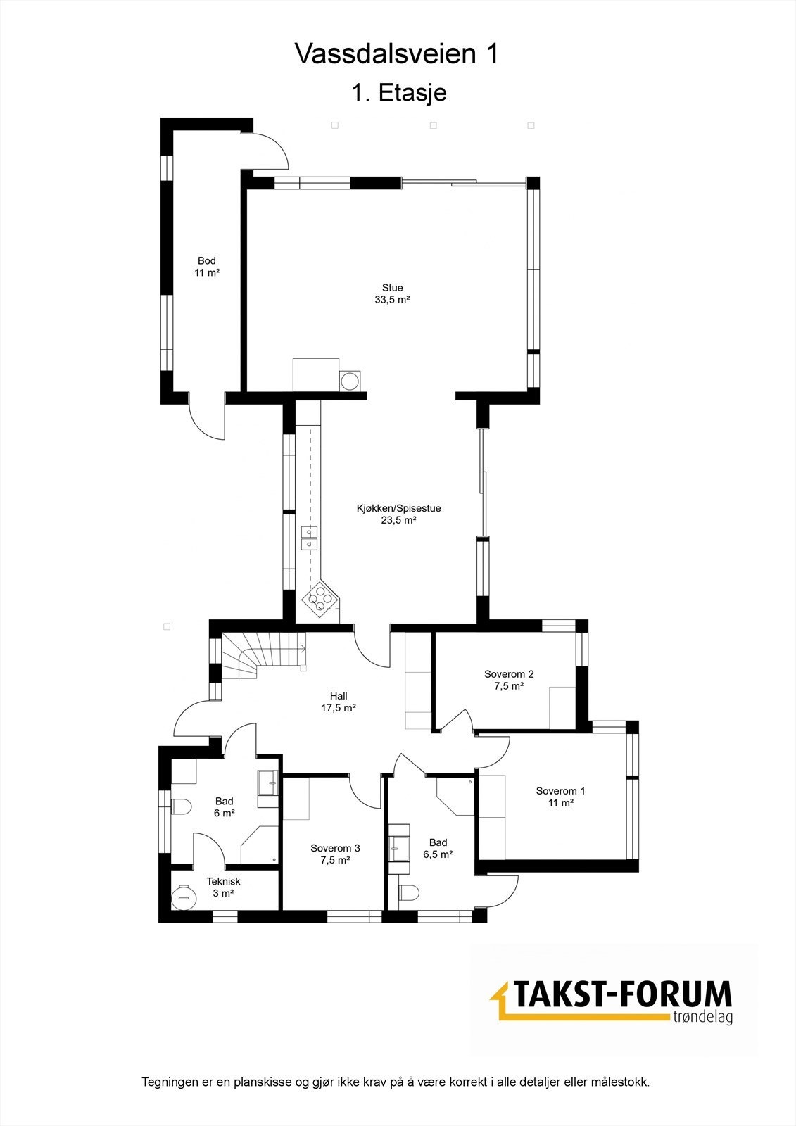 Planskisse hovedplan. Galleribilde