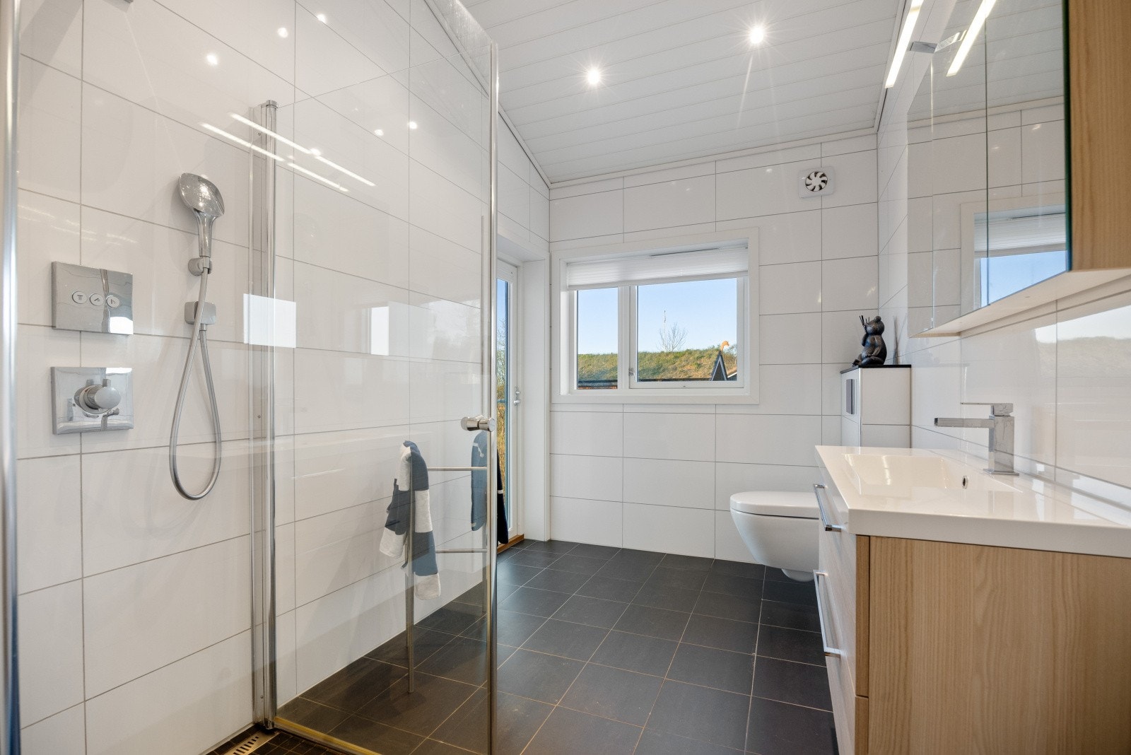 Fra dette badet er det egen utgang til terrassen - praktisk etter et bad i jacuzzien. Galleribilde