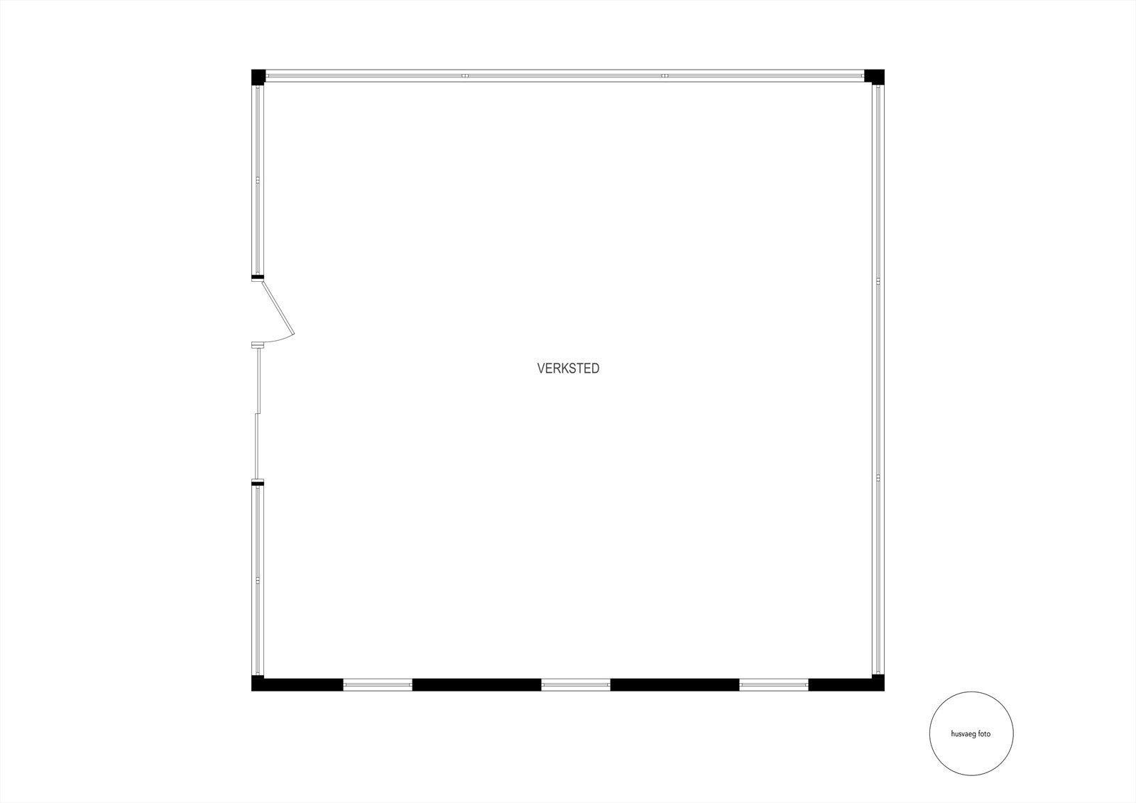 Plantegning av det store verkstedbygget. Galleribilde