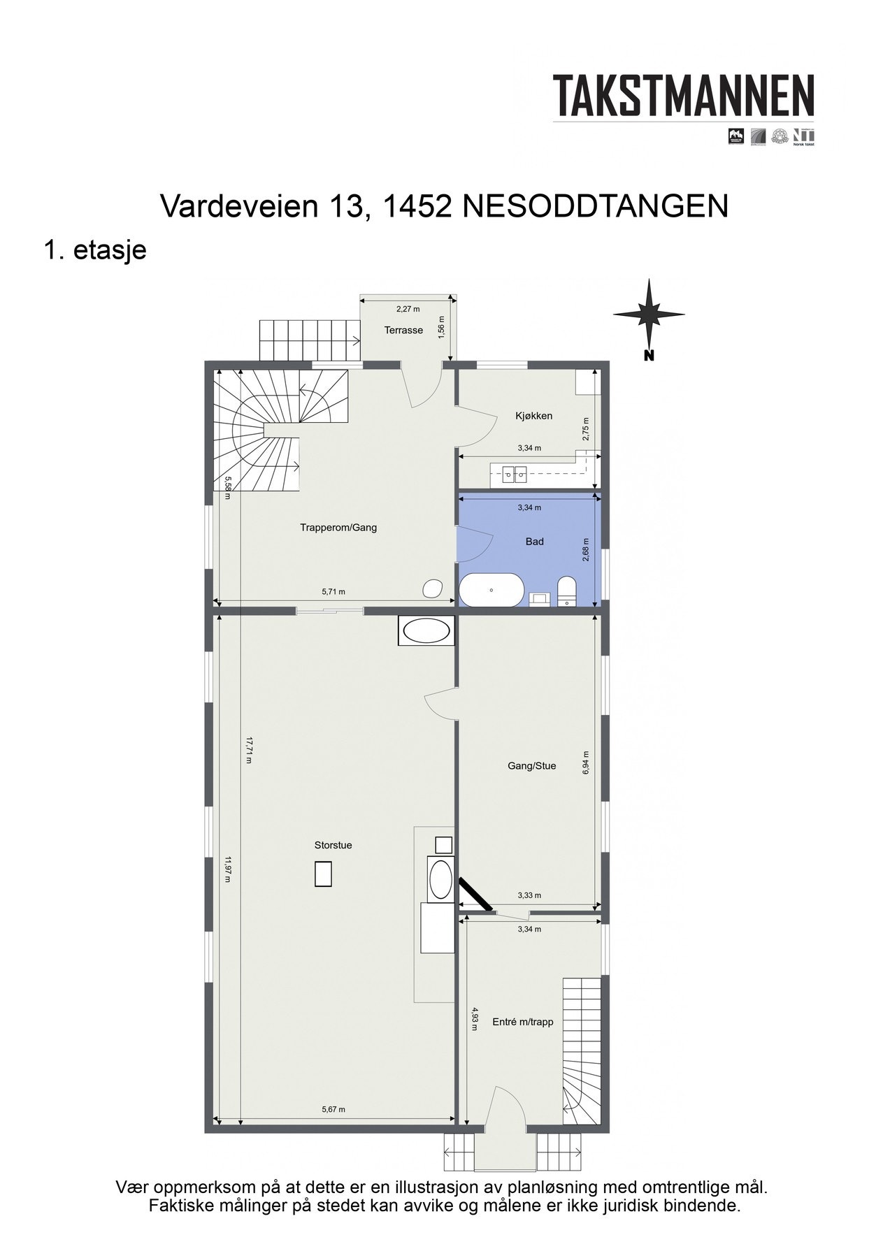 Plantegning 1. etasje Galleribilde