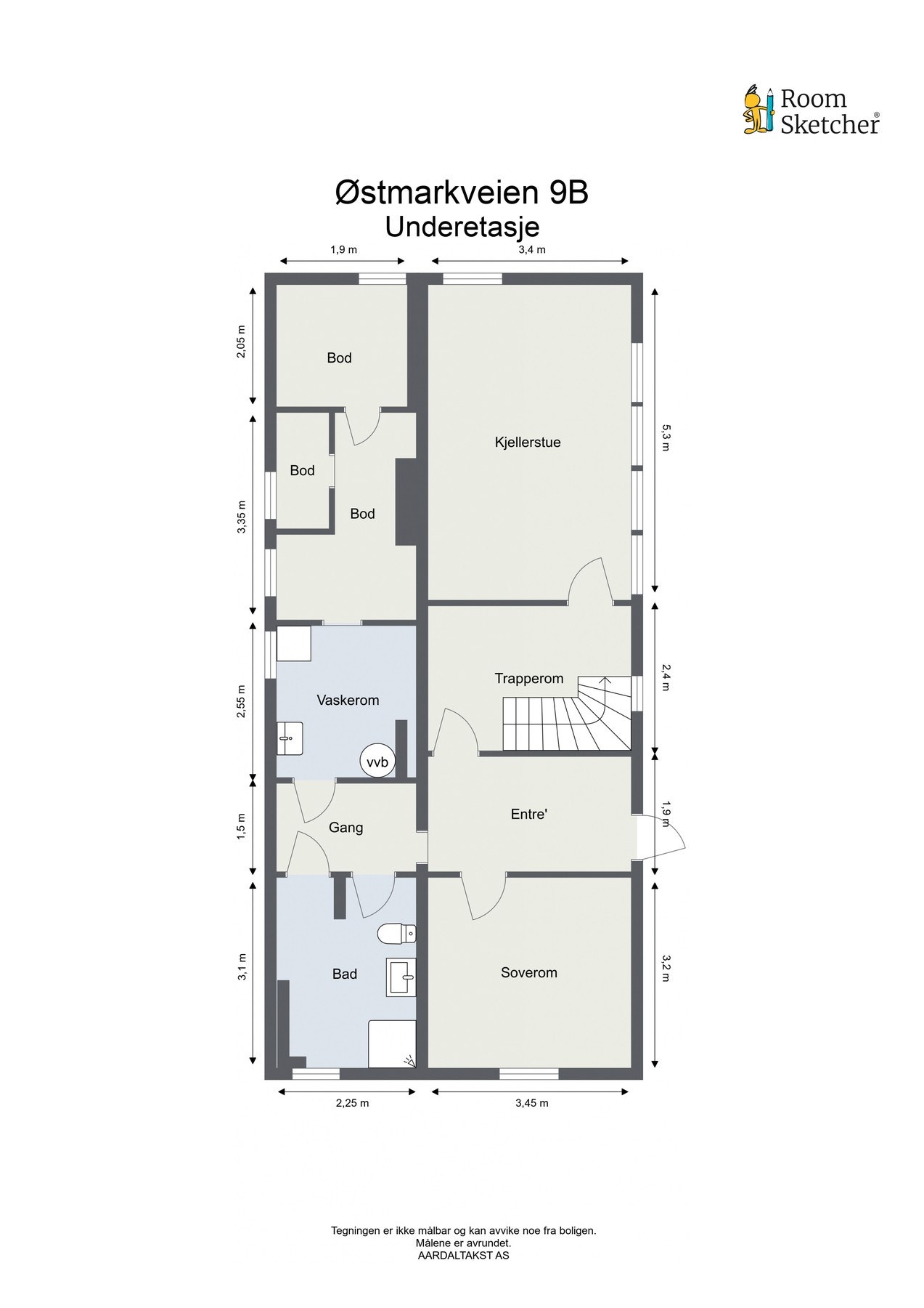Planskisse underetasje. Galleribilde