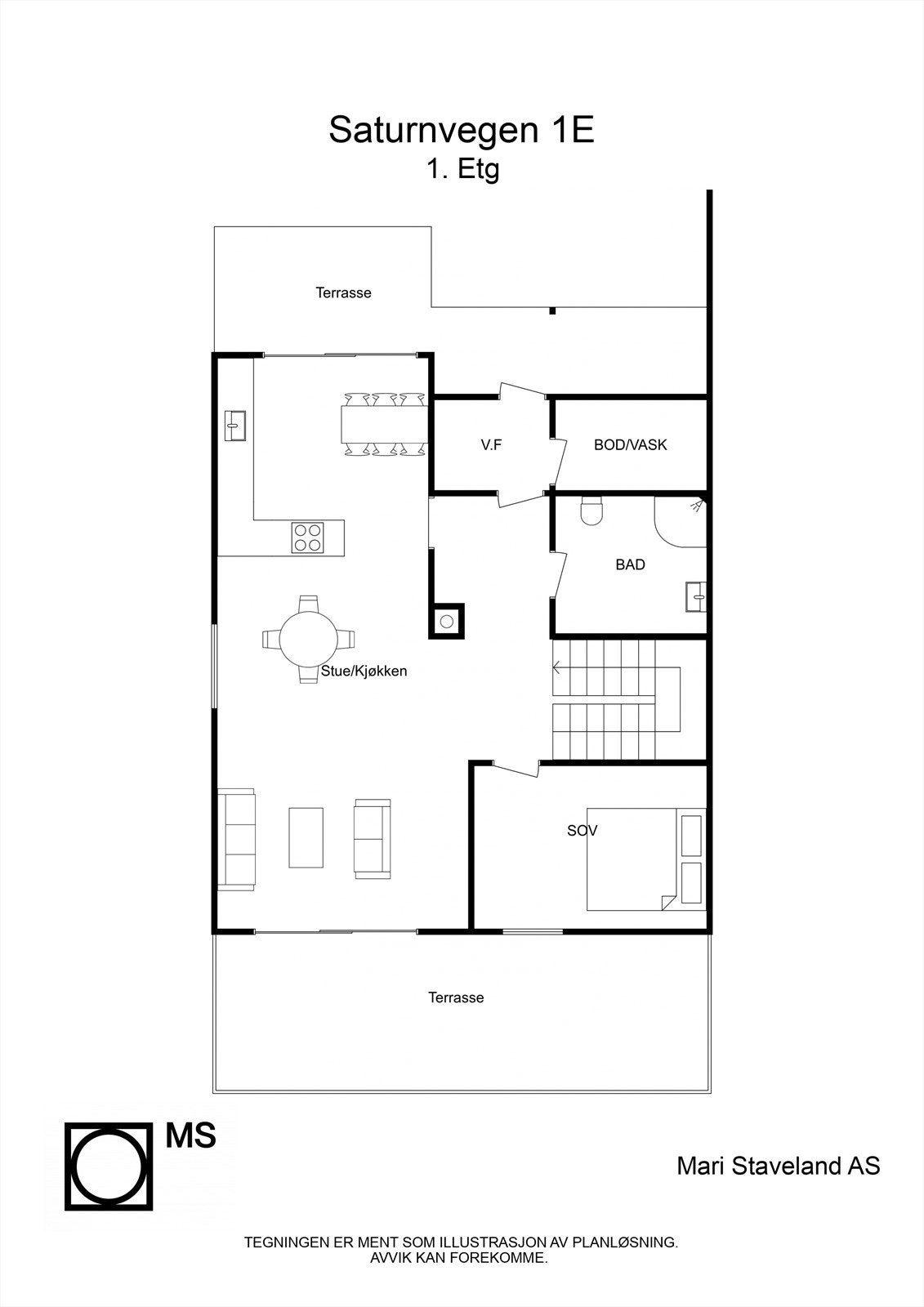 Saturnvegen 1E - 2D - 1. Etg - Letterhead Galleribilde