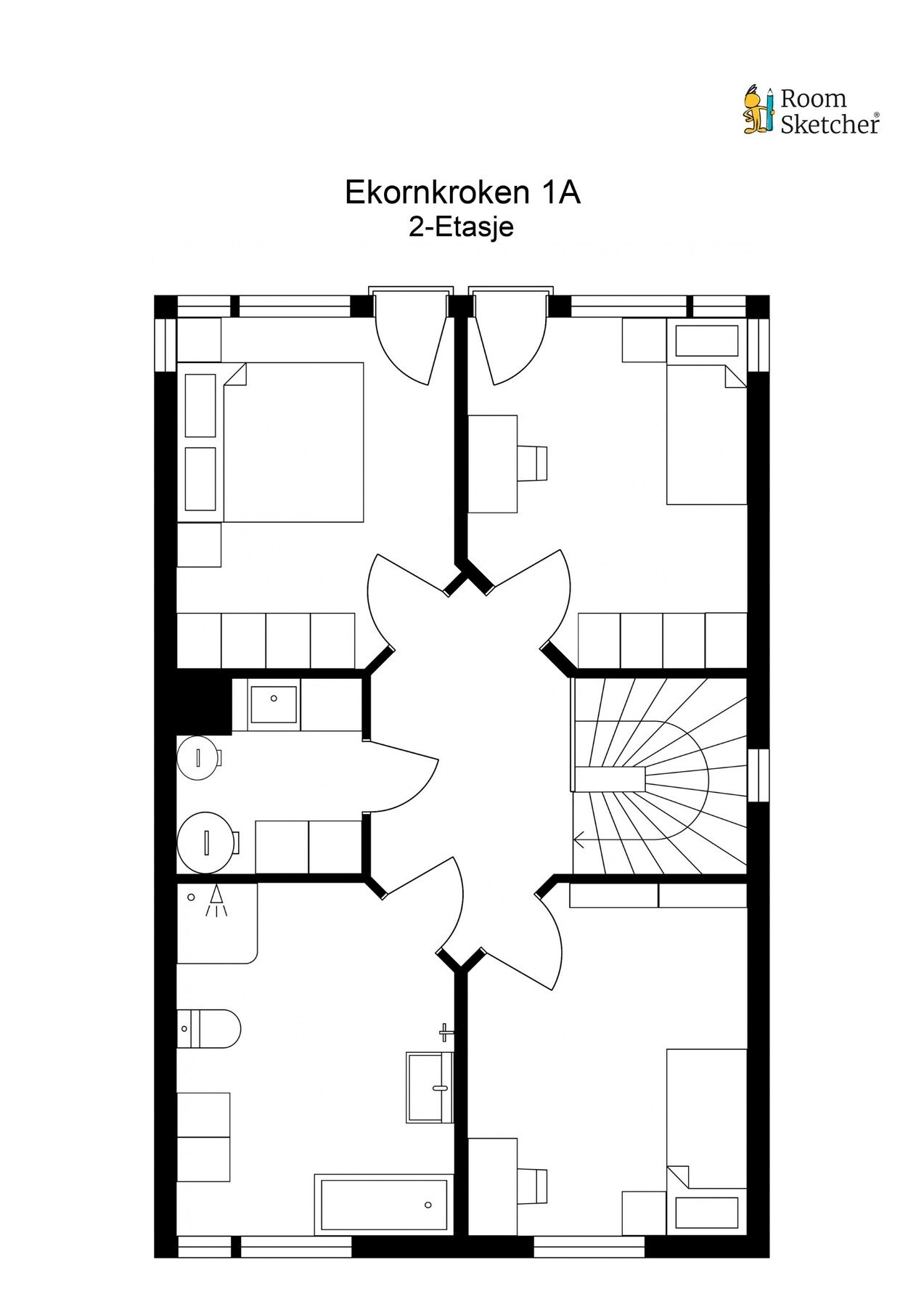 Ekornveien 1A - Plantegning av 2. etasje. Galleribilde