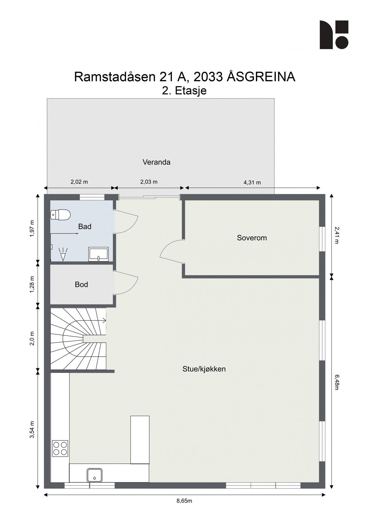 Plantegning 2. Etasje. Galleribilde