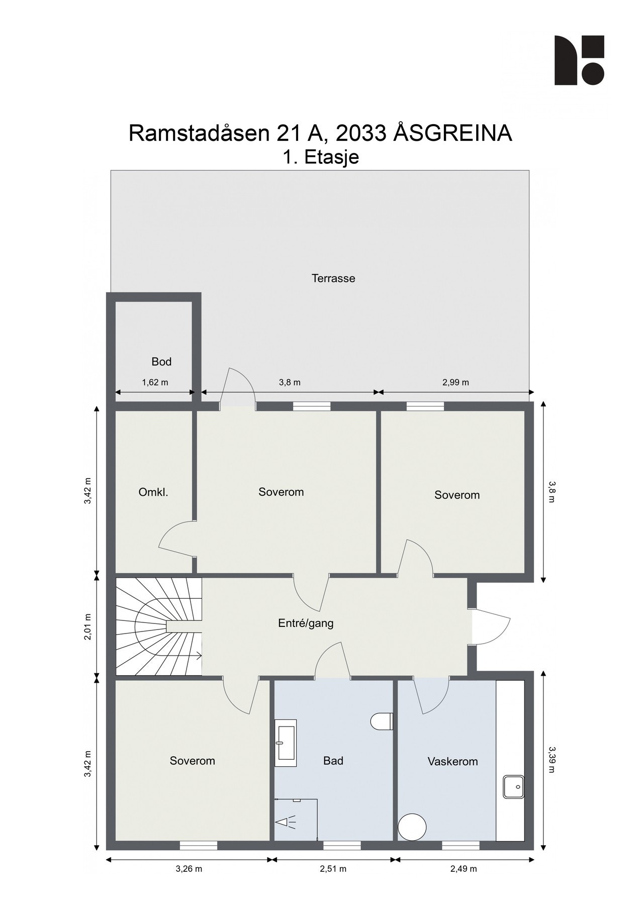 Plantegning 1. Etasje. Galleribilde