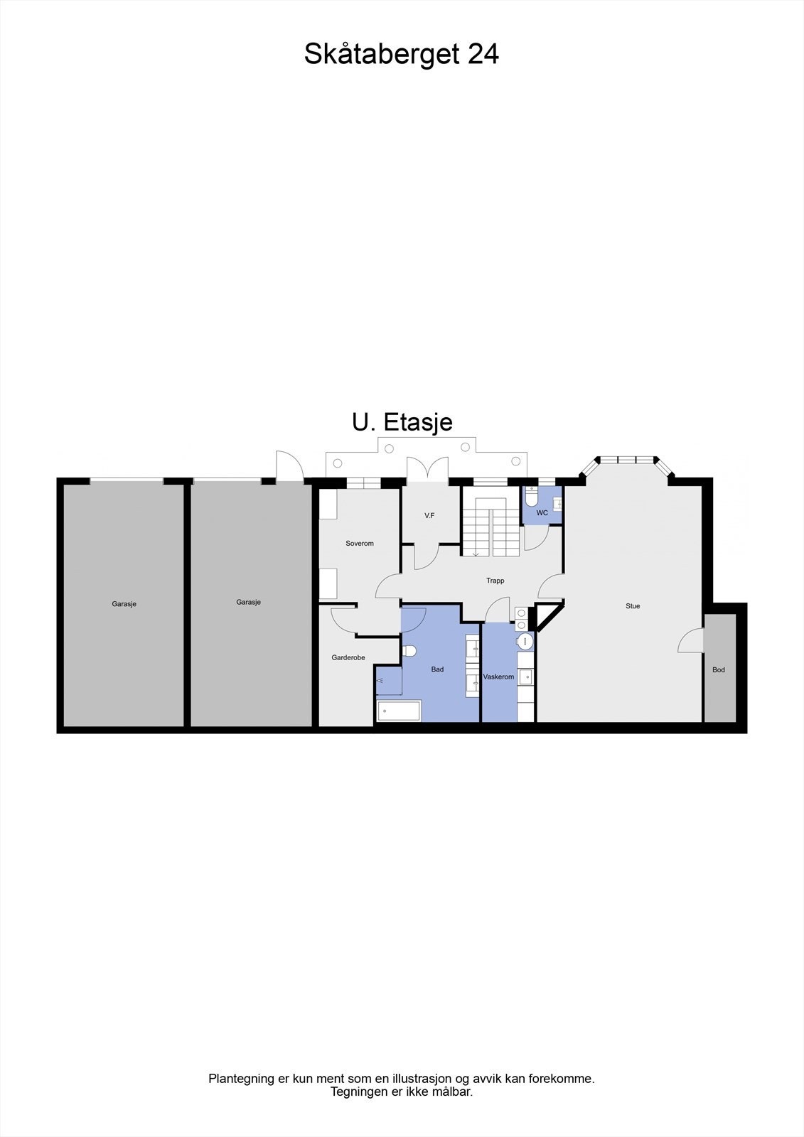 2 D plantegning underetasjen Galleribilde