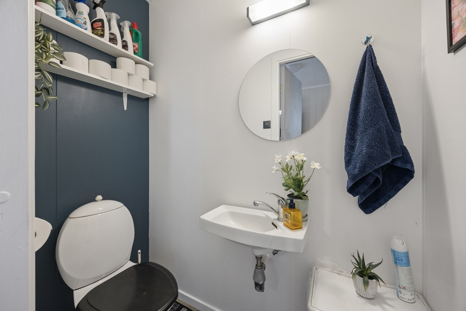 Praktisk, separat toalettrom med servant. Galleribilde