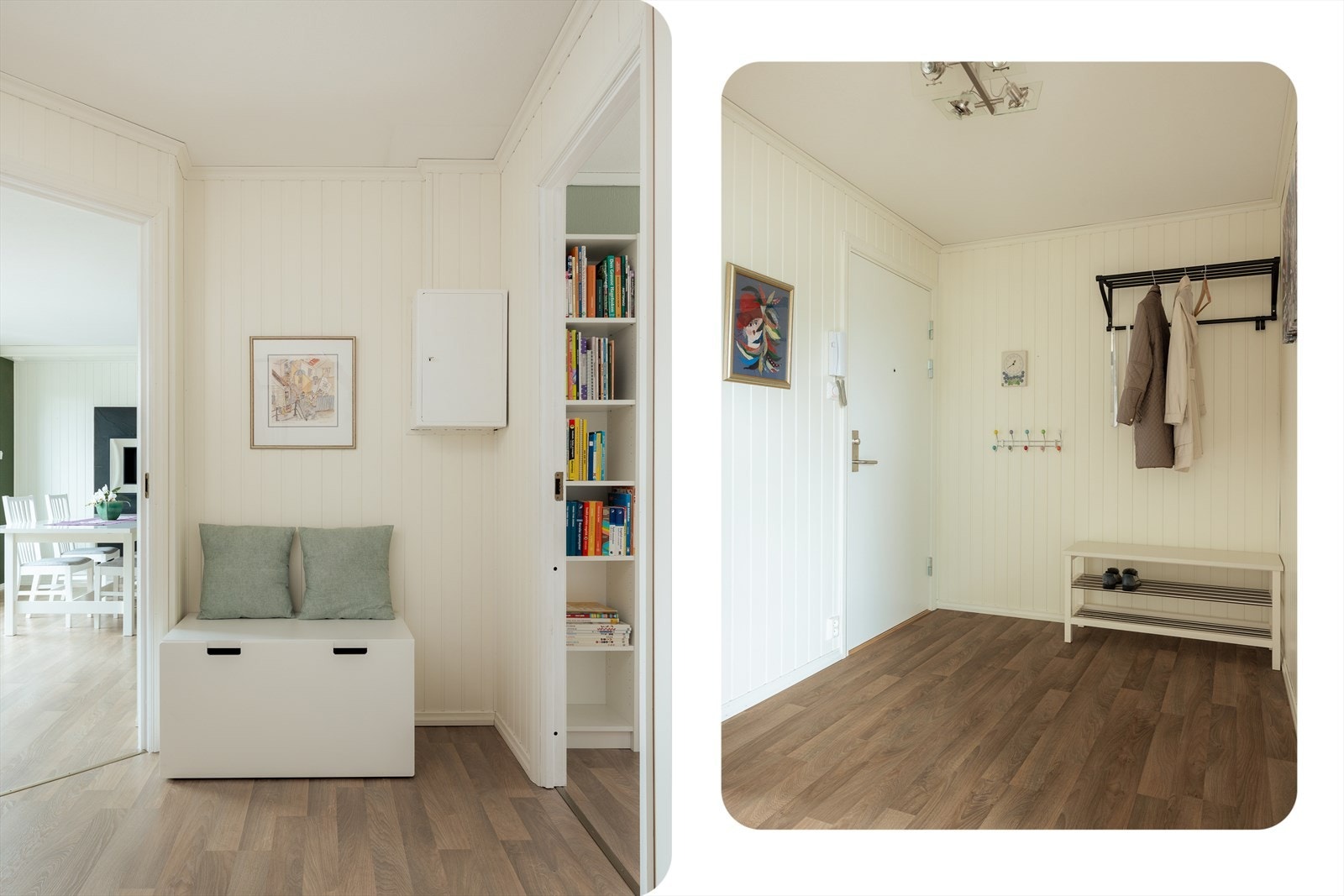 - Entréen/gangen måler 6,45 m² og har god plass til oppheng av yttertøy - Galleribilde