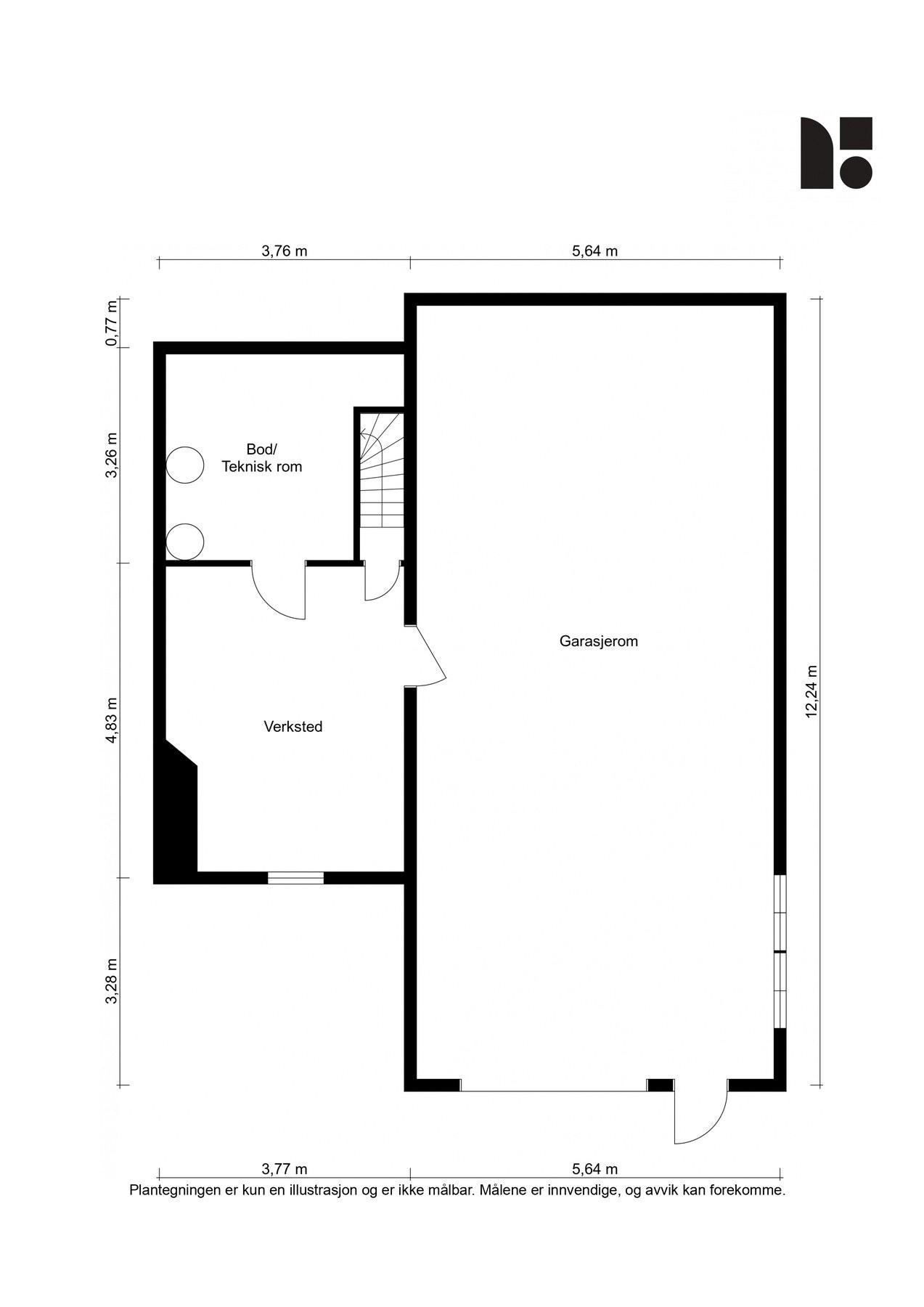 Plantegning - Garasje/underetasje Galleribilde