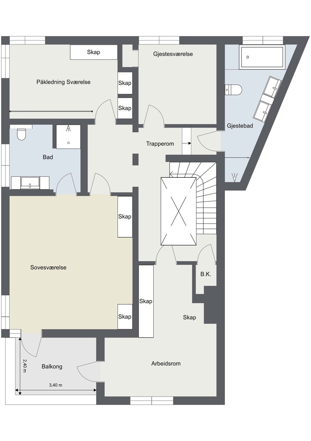 Plantegning 2. etasje Galleribilde
