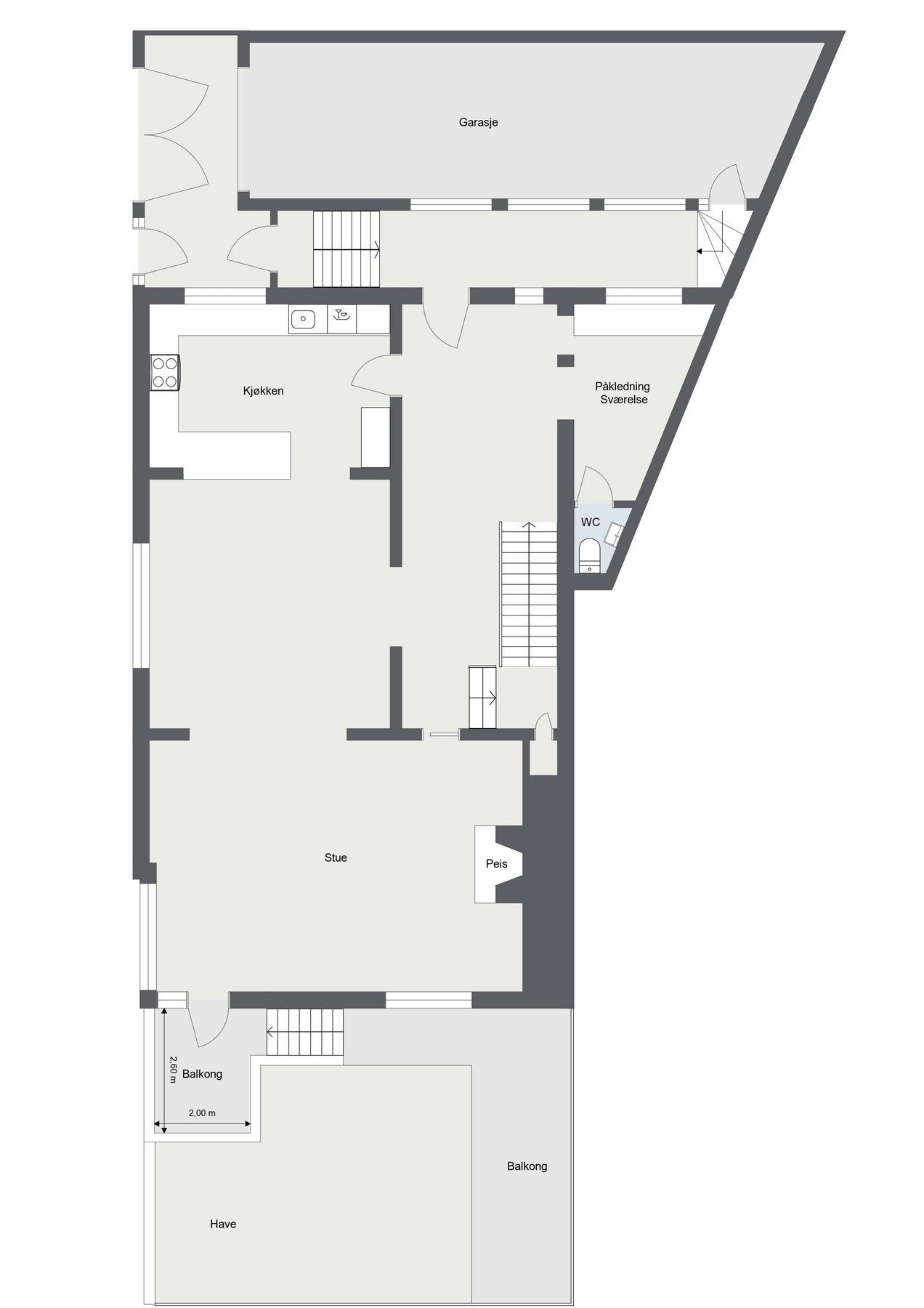 Plantegning 1. etasje Galleribilde