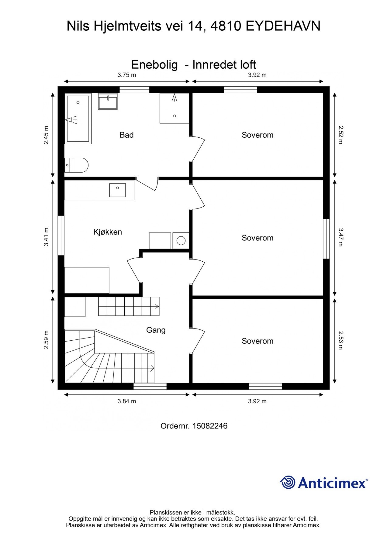 Plantegning loftsetasjen. Galleribilde